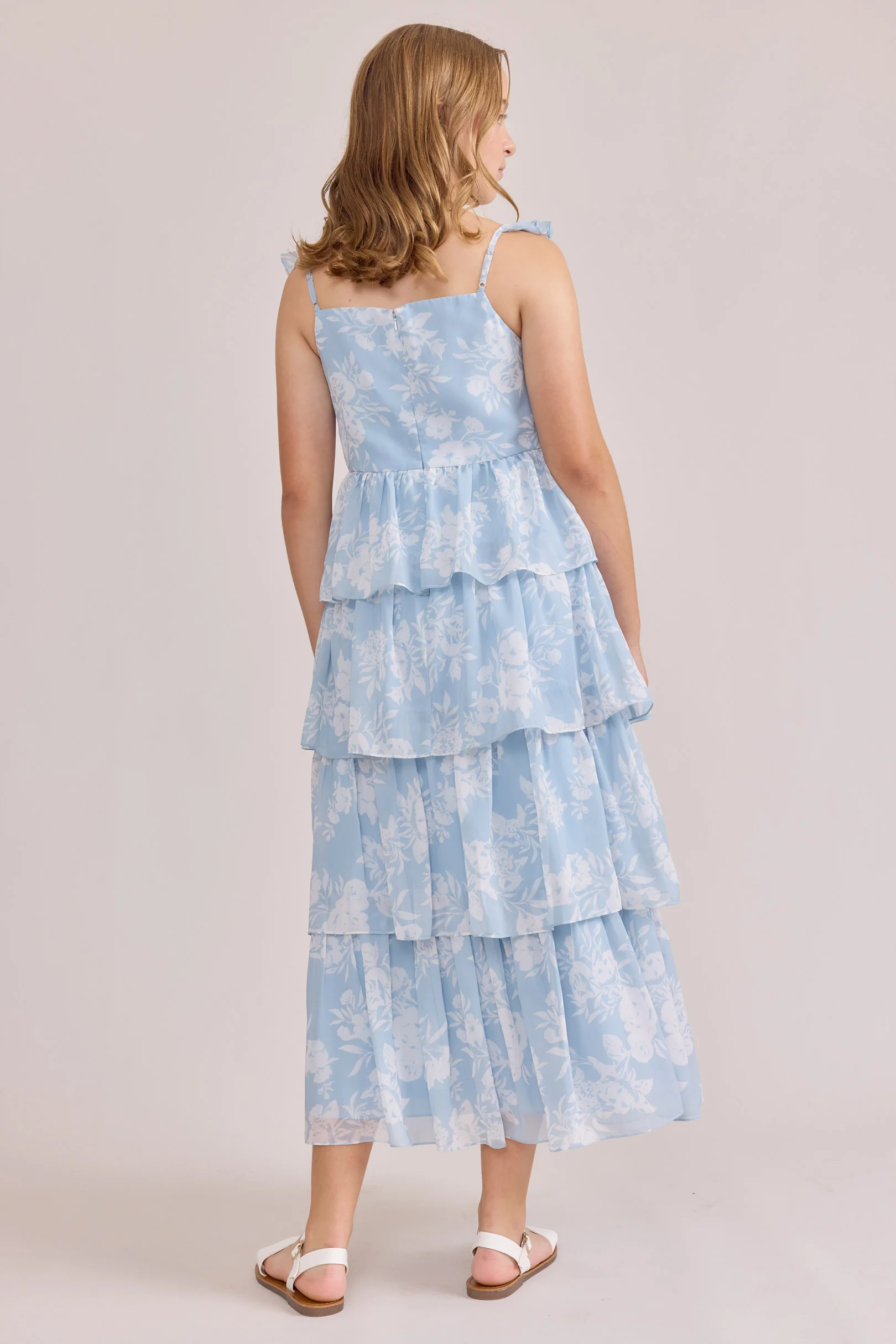 Juniors Poppy Chiffon Floral Print Dress | Made To Order - Image 12