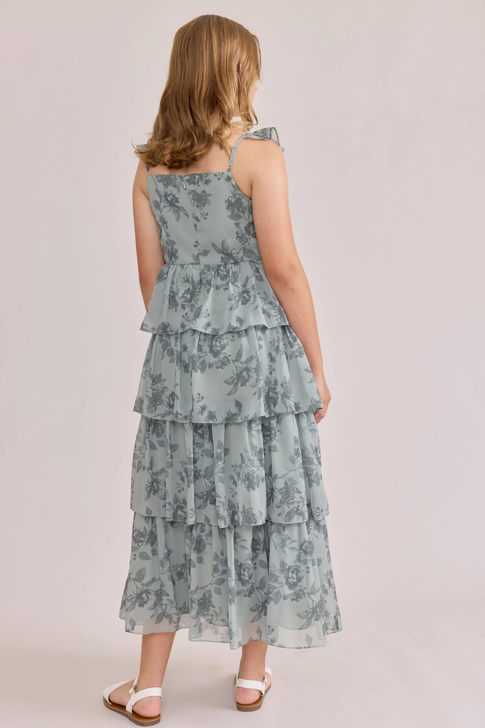Juniors Poppy Chiffon Floral Print Dress | Made To Order - Image 17
