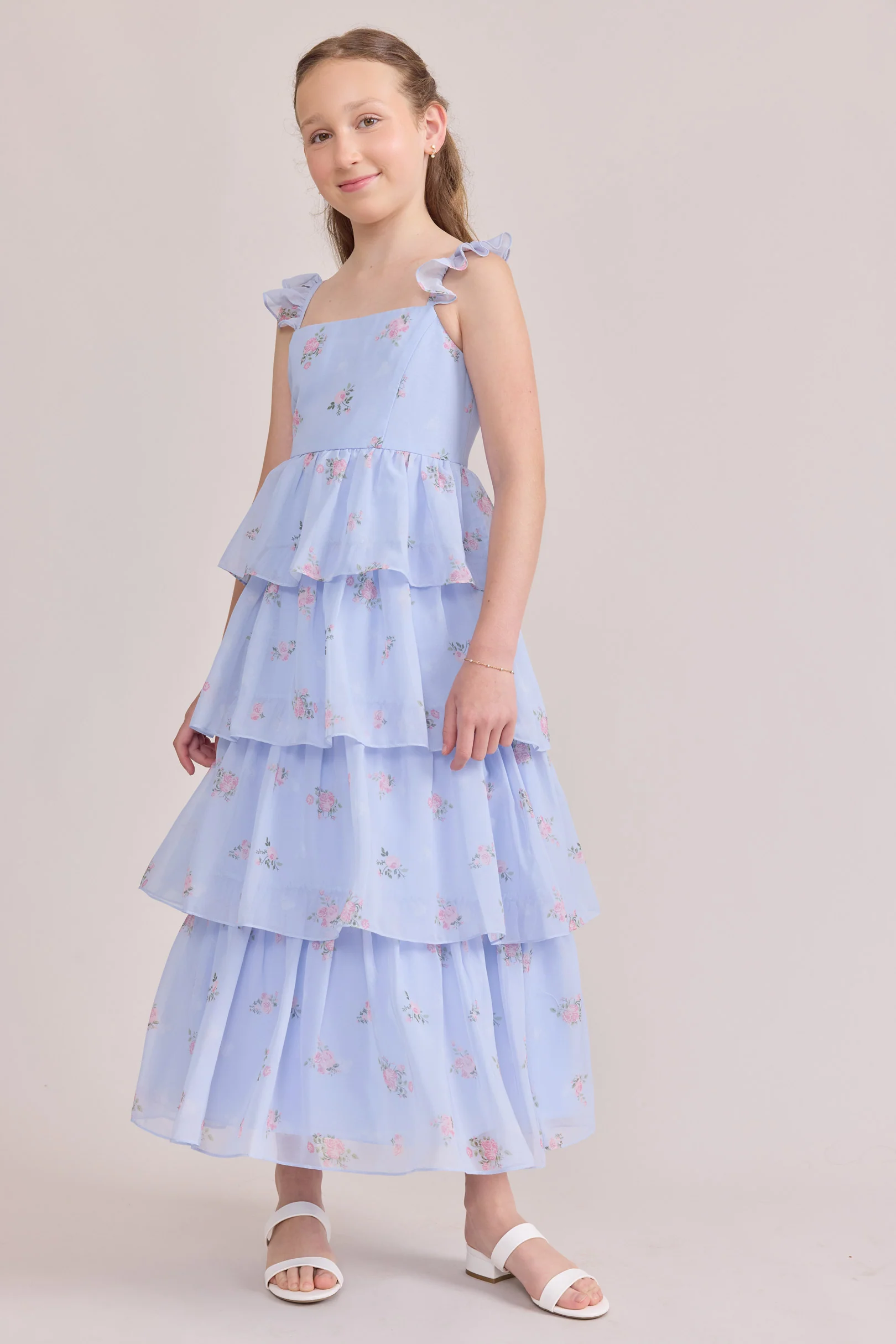 Juniors Poppy Chiffon Floral Print Dress | Made To Order - Image 22