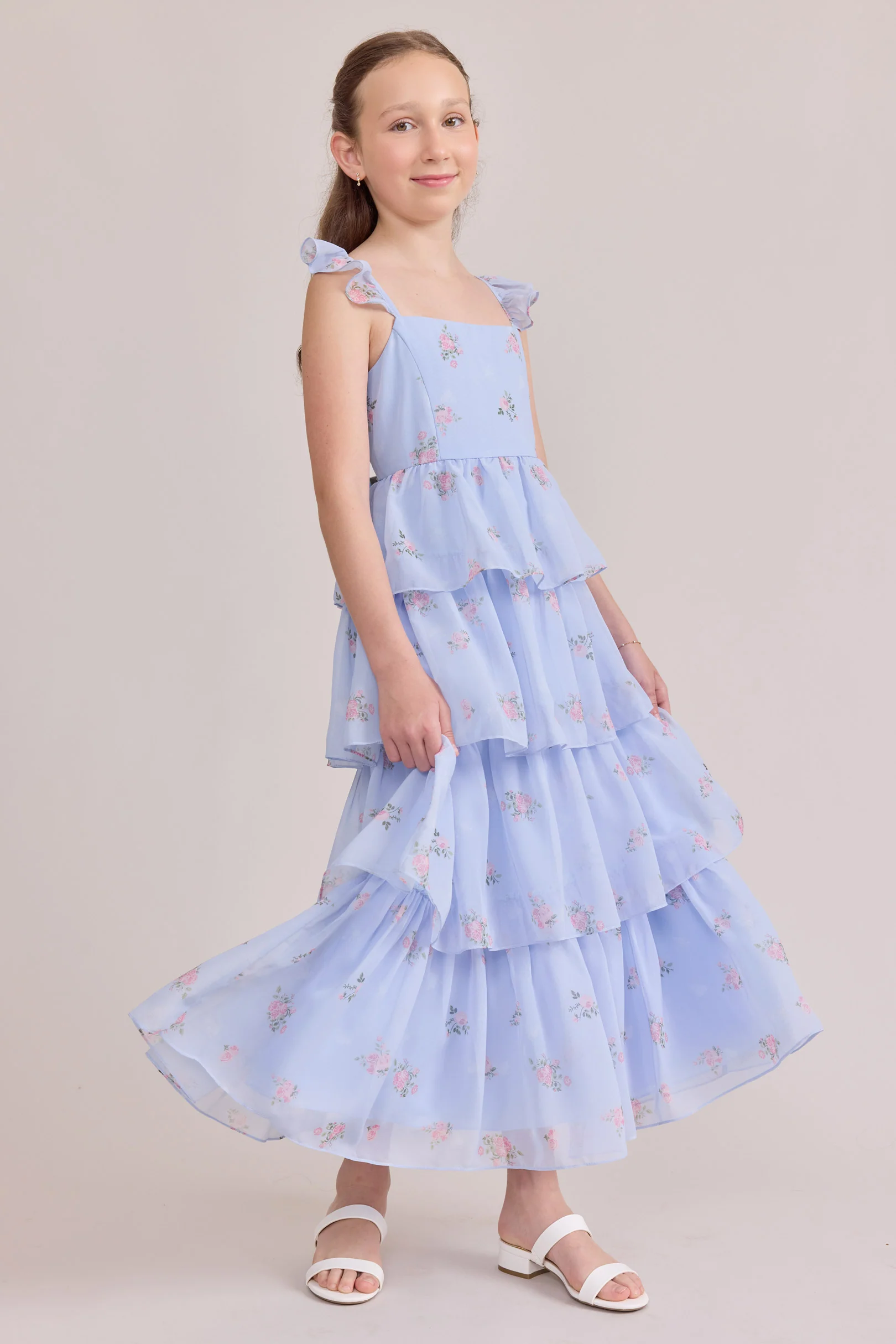 Juniors Poppy Chiffon Floral Print Dress | Made To Order - Image 27