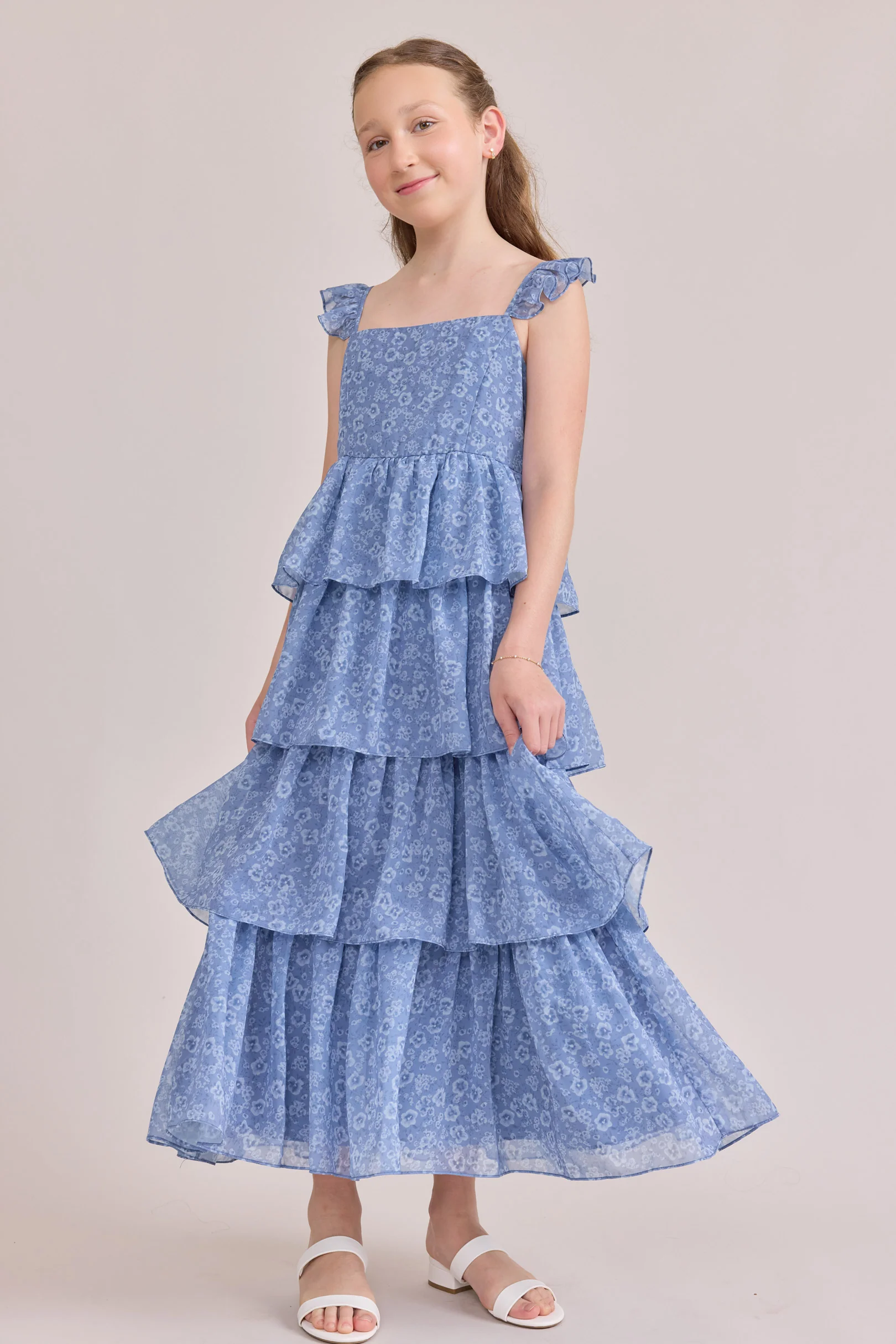 Juniors Poppy Chiffon Floral Print Dress | Made To Order - Image 38