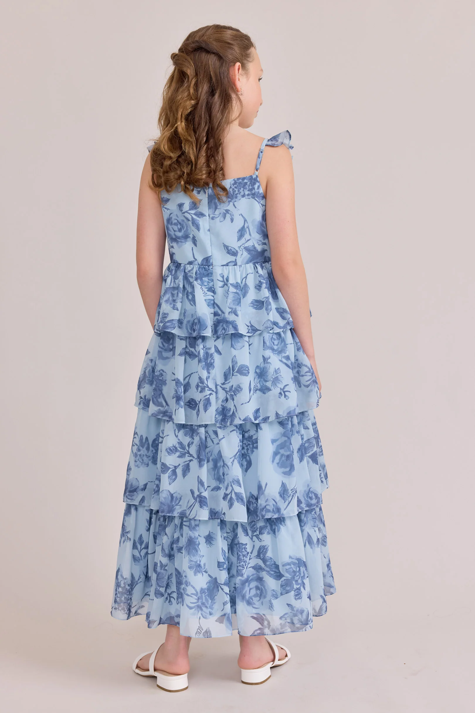 Juniors Poppy Chiffon Floral Print Dress | Made To Order - Image 4