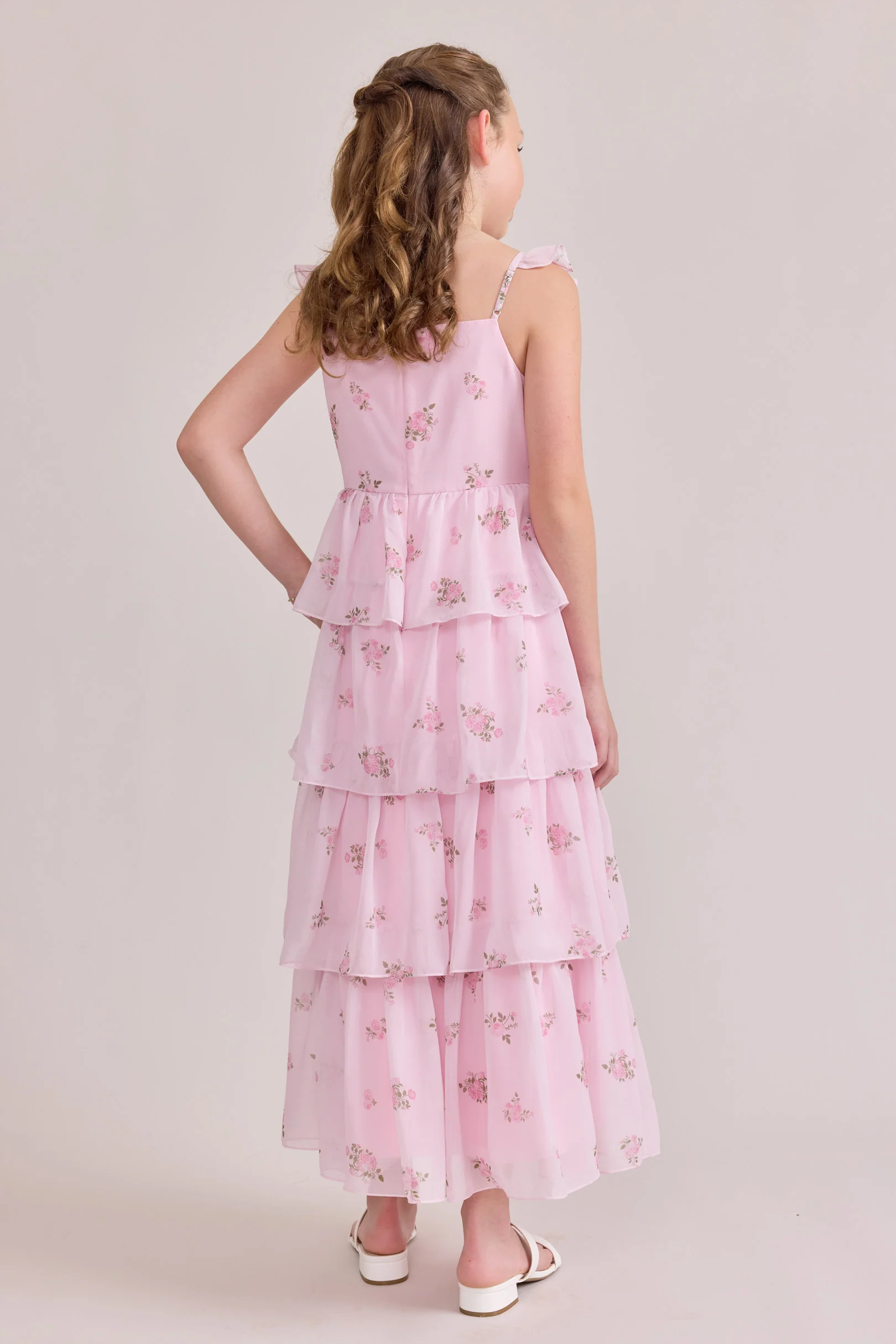 Juniors Poppy Chiffon Floral Print Dress | Made To Order - Image 50