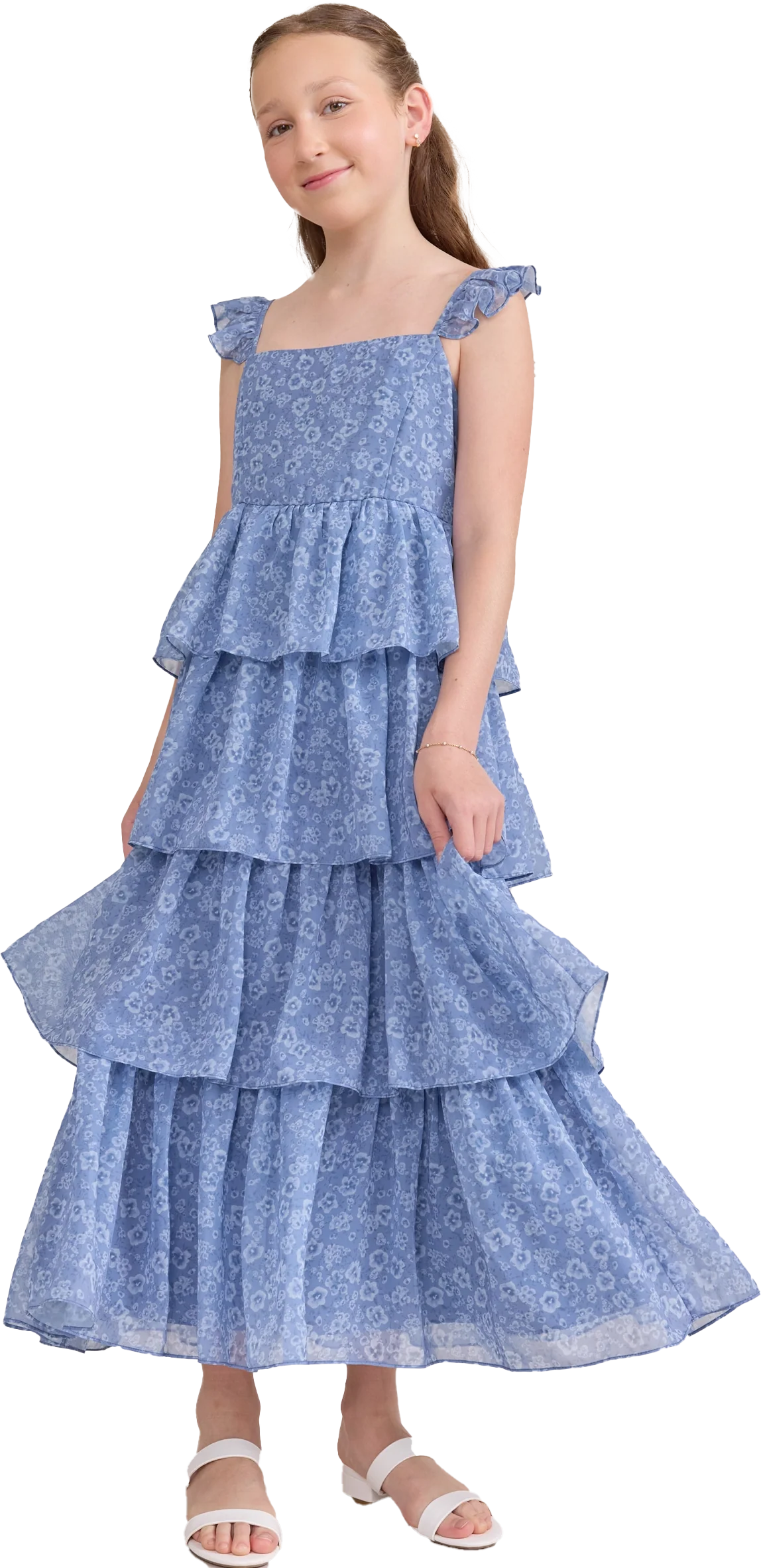 Juniors Poppy Chiffon Floral Print Dress | Made To Order - Image 57
