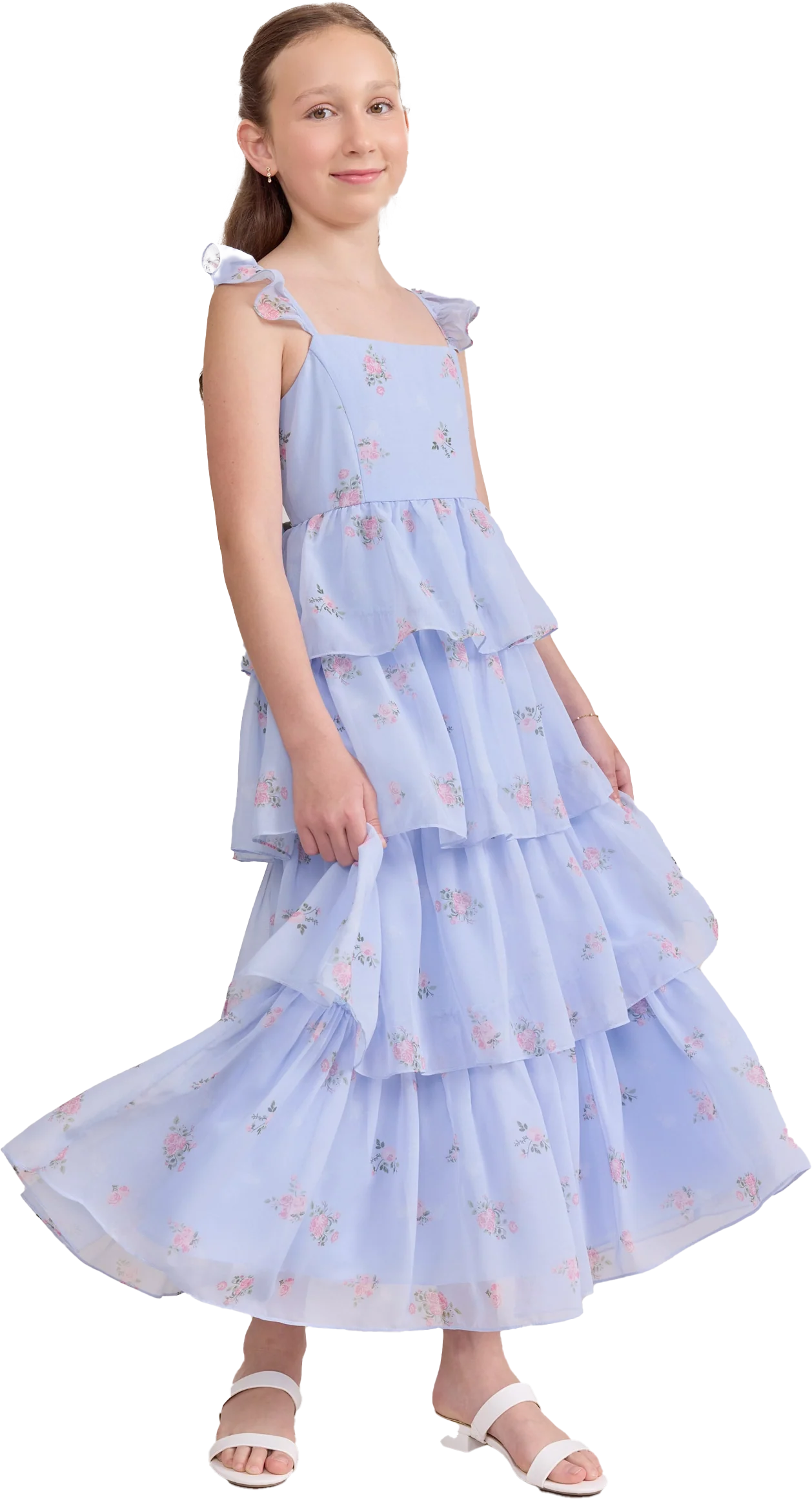 Juniors Poppy Chiffon Floral Print Dress | Made To Order - Image 63