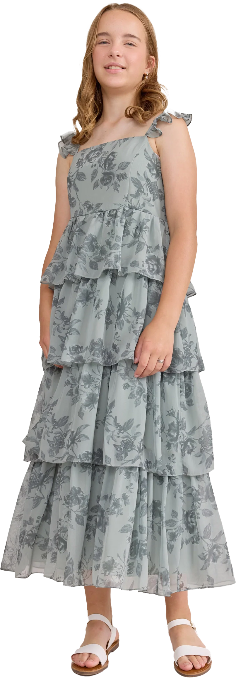 Juniors Poppy Chiffon Floral Print Dress | Made To Order - Image 65