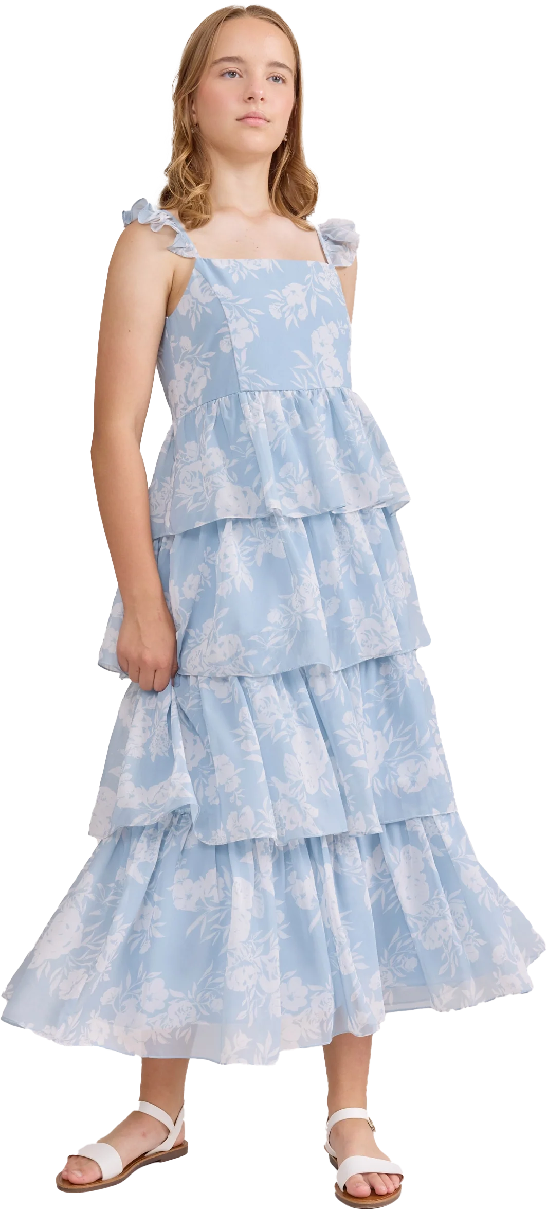 Juniors Poppy Chiffon Floral Print Dress | Made To Order - Image 68