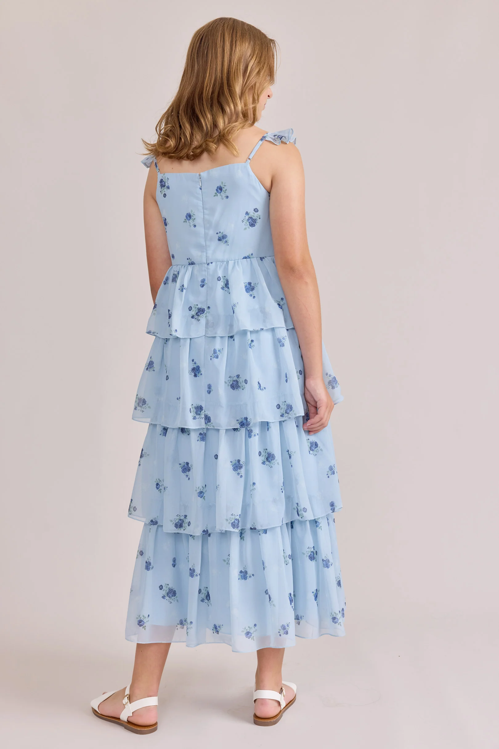 Juniors Poppy Chiffon Floral Print Dress | Made To Order - Image 7