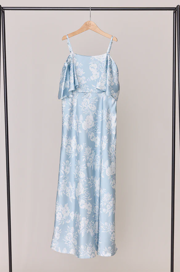 Juniors Riley Convertible Satin Floral Print Dress | Made To Order - Image 27