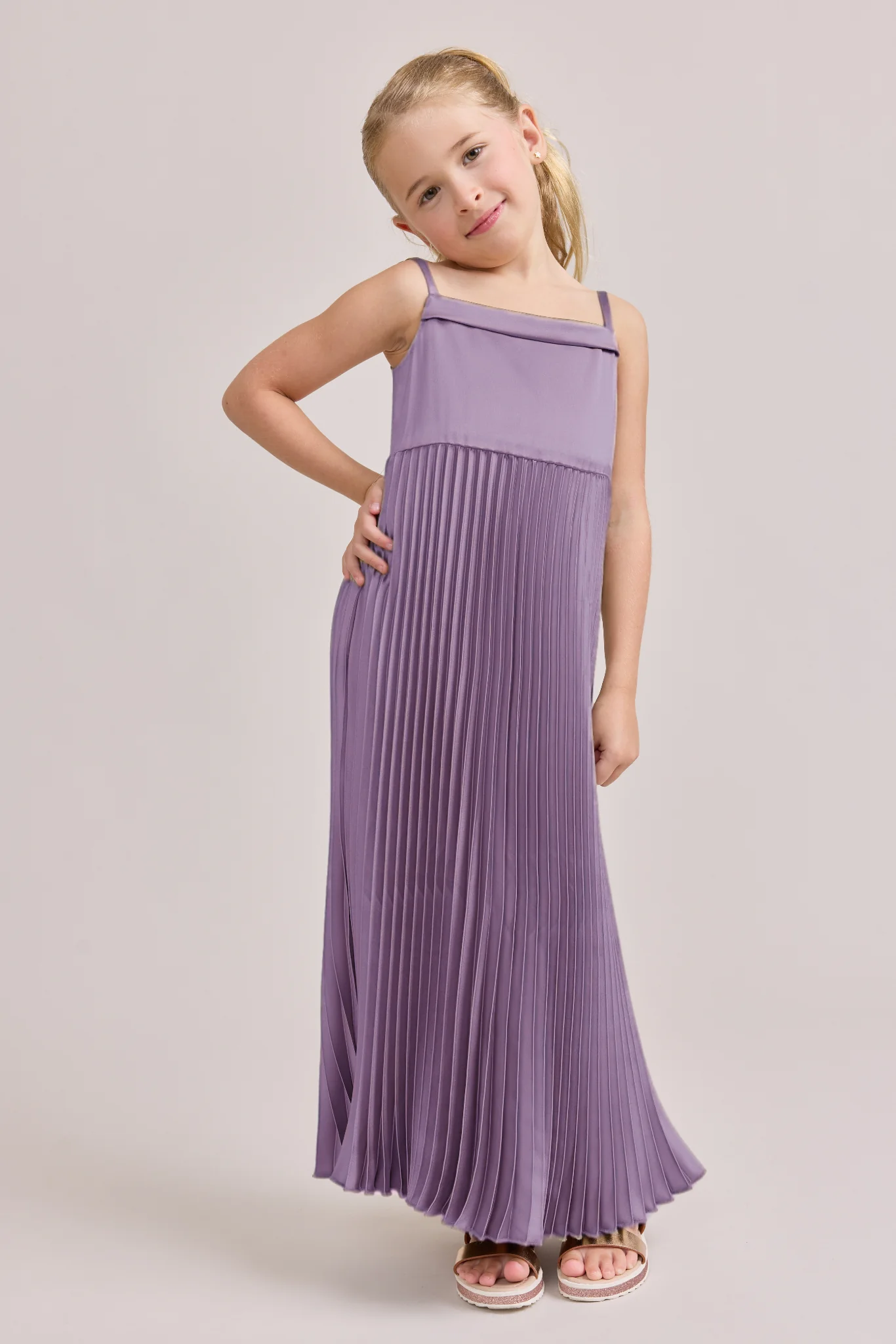 Juniors Saylor Satin Pleated Dress | Made To Order - Image 14