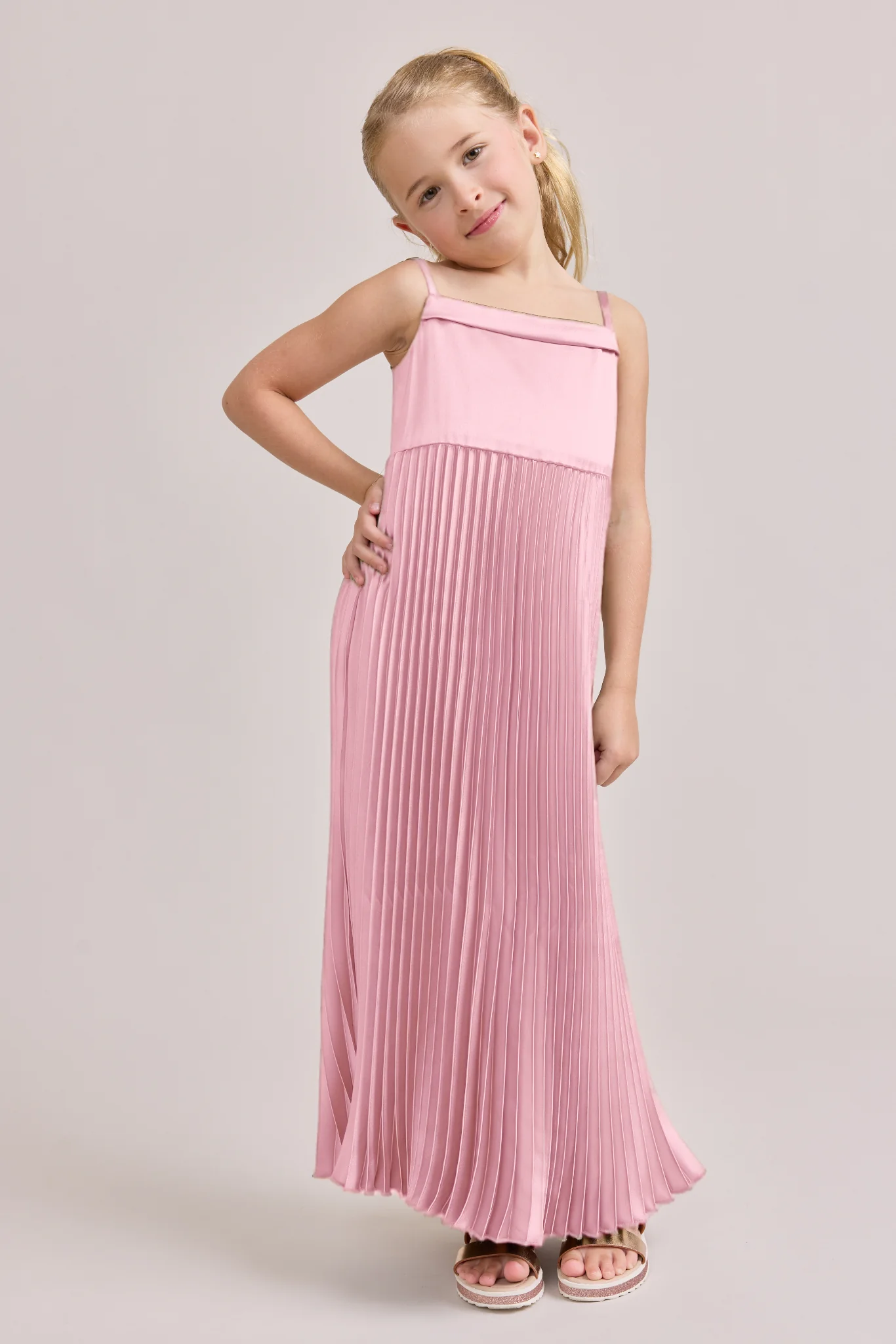 Juniors Saylor Satin Pleated Dress | Made To Order - Image 42
