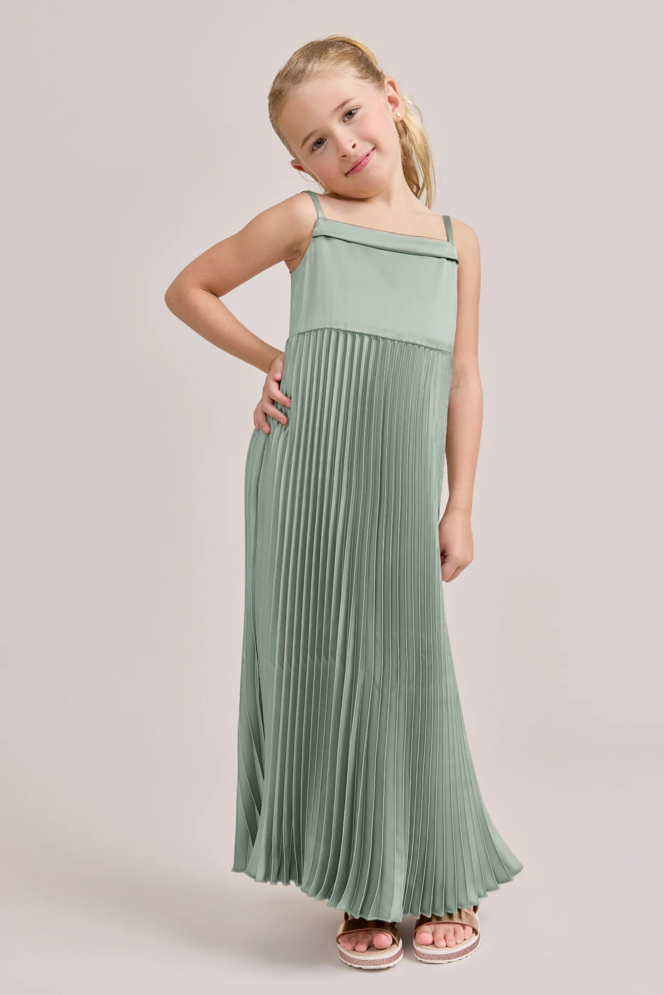 Juniors Saylor Satin Pleated Dress | Made To Order - Image 44