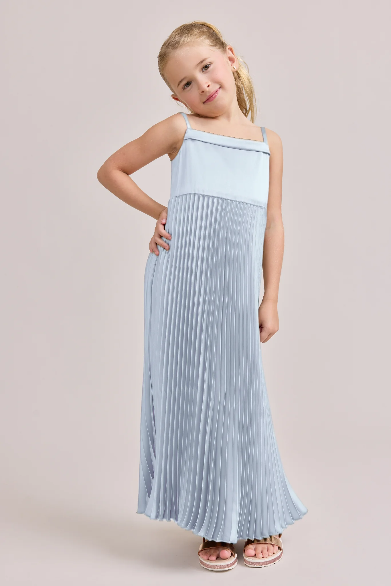 Juniors Saylor Satin Pleated Dress | Made To Order - Image 45