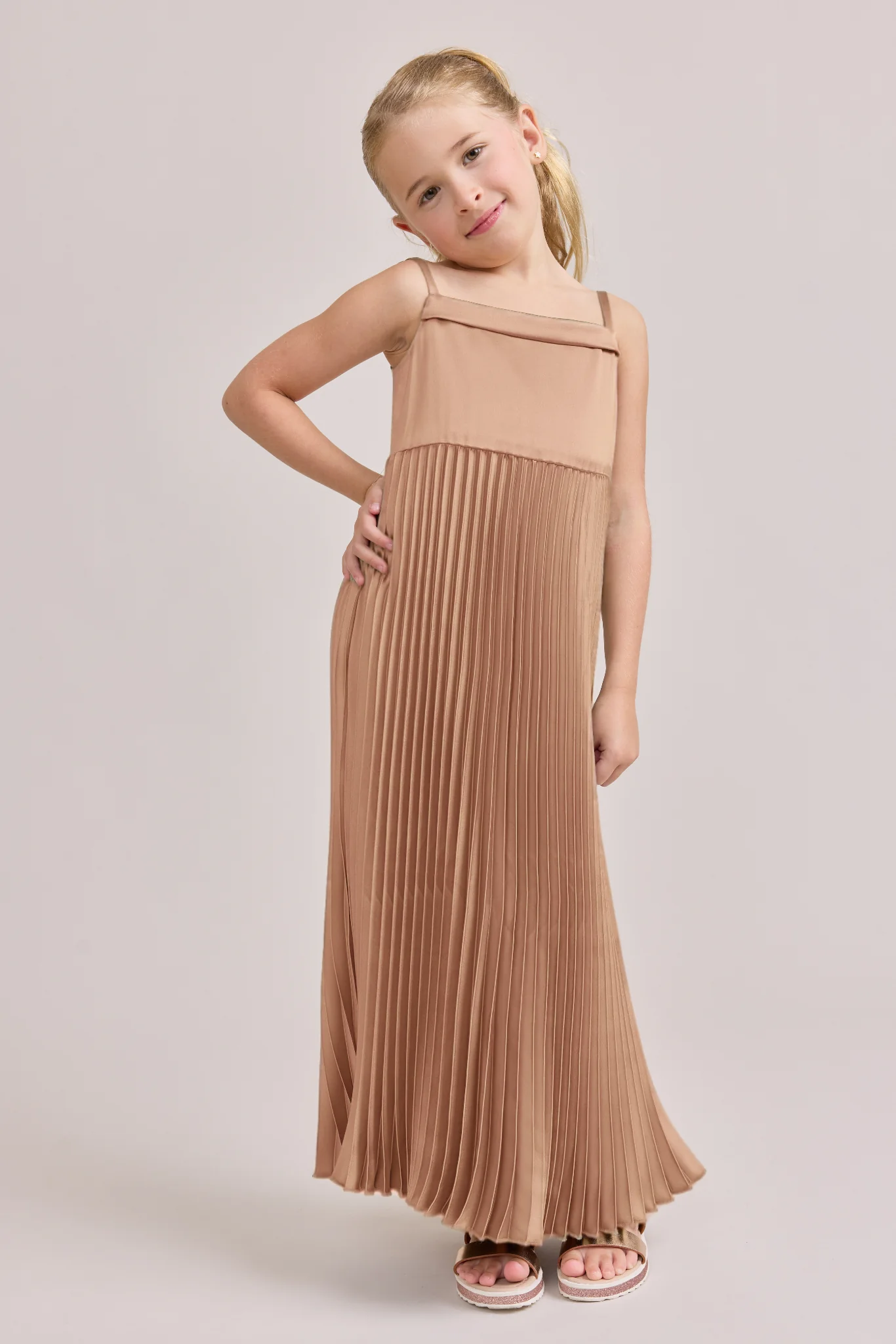 Juniors Saylor Satin Pleated Dress | Made To Order - Image 50