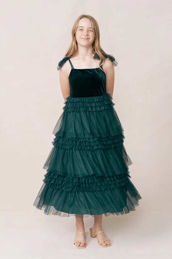 Juniors Tallulah Velvet + Tulle Dress | Made To Order - Image 3