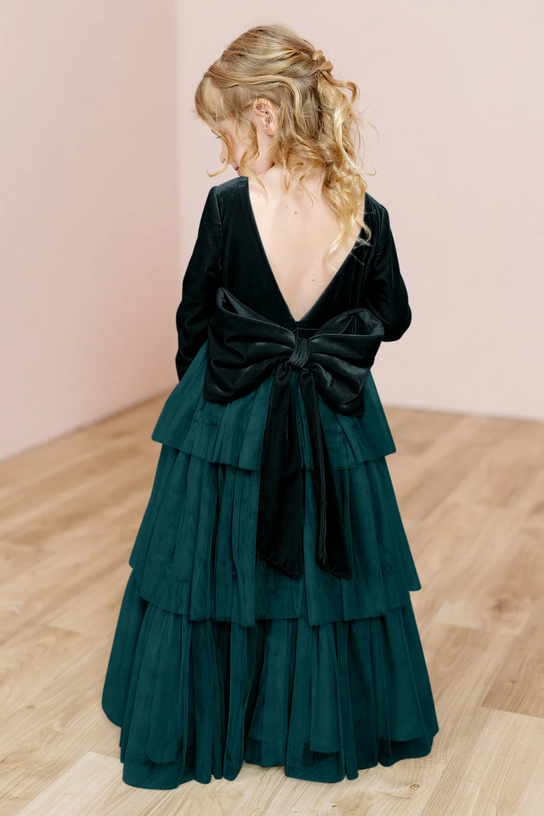 Kids Dottie Velvet + Tulle Dress | Made To Order - Image 13