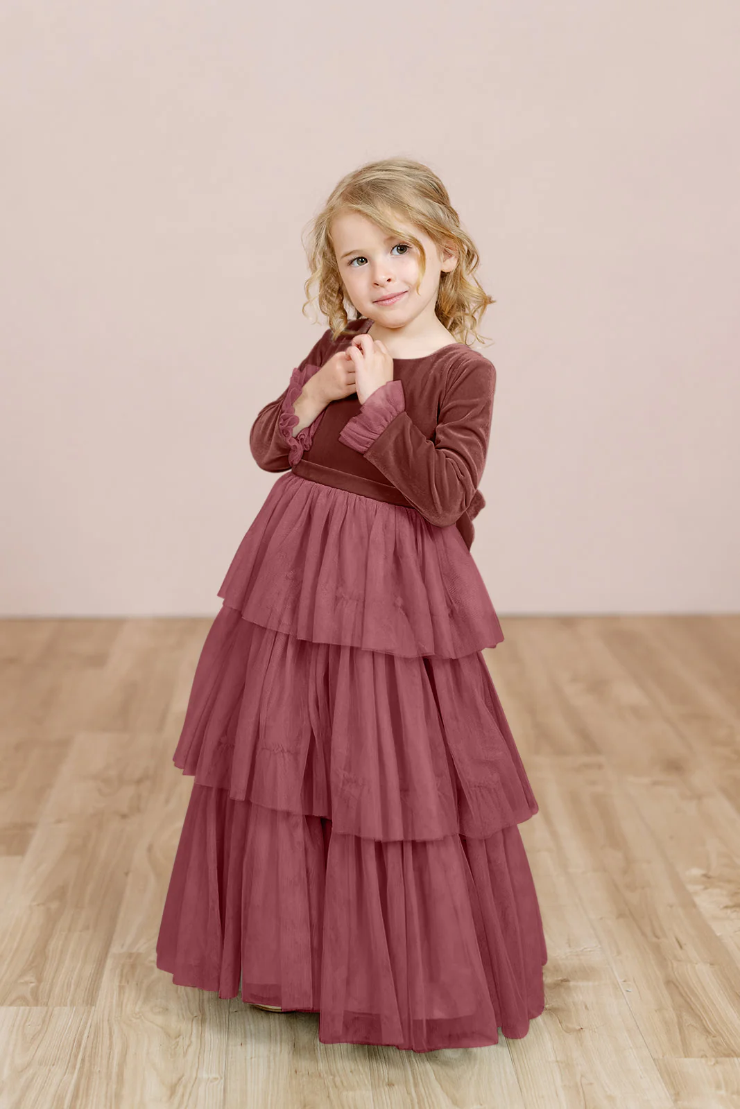 Kids Dottie Velvet + Tulle Dress | Made To Order - Image 14