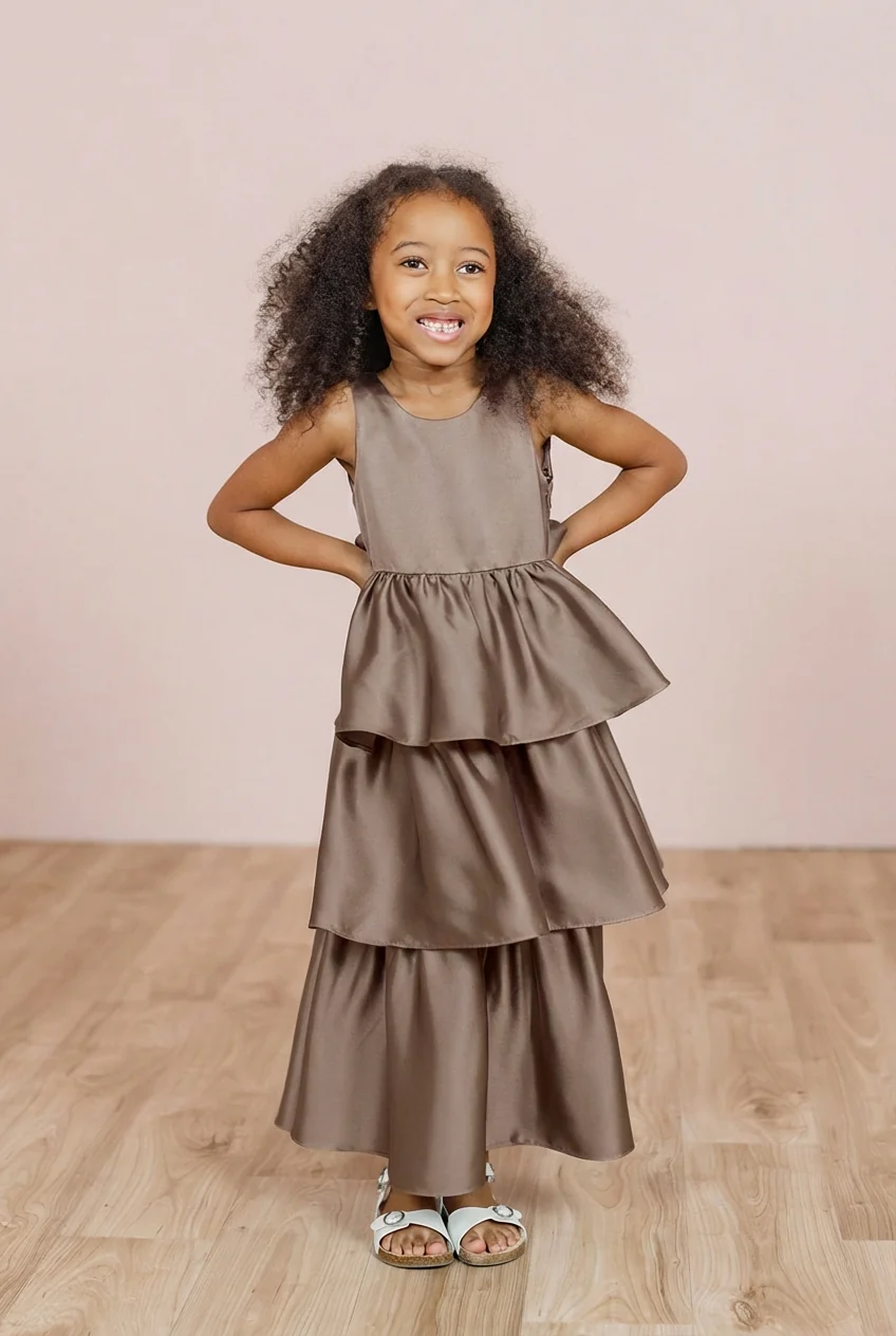 Kids Georgia Satin Dress | Made To Order - Image 112