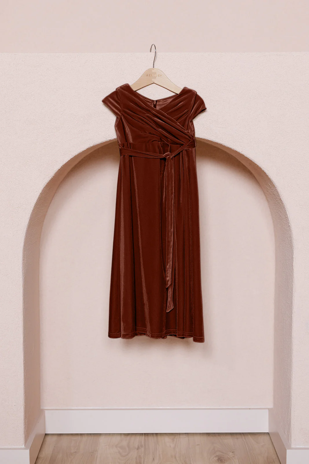 Kids Harper Faux-Wrap Velvet Dress | Made To Order - Image 25