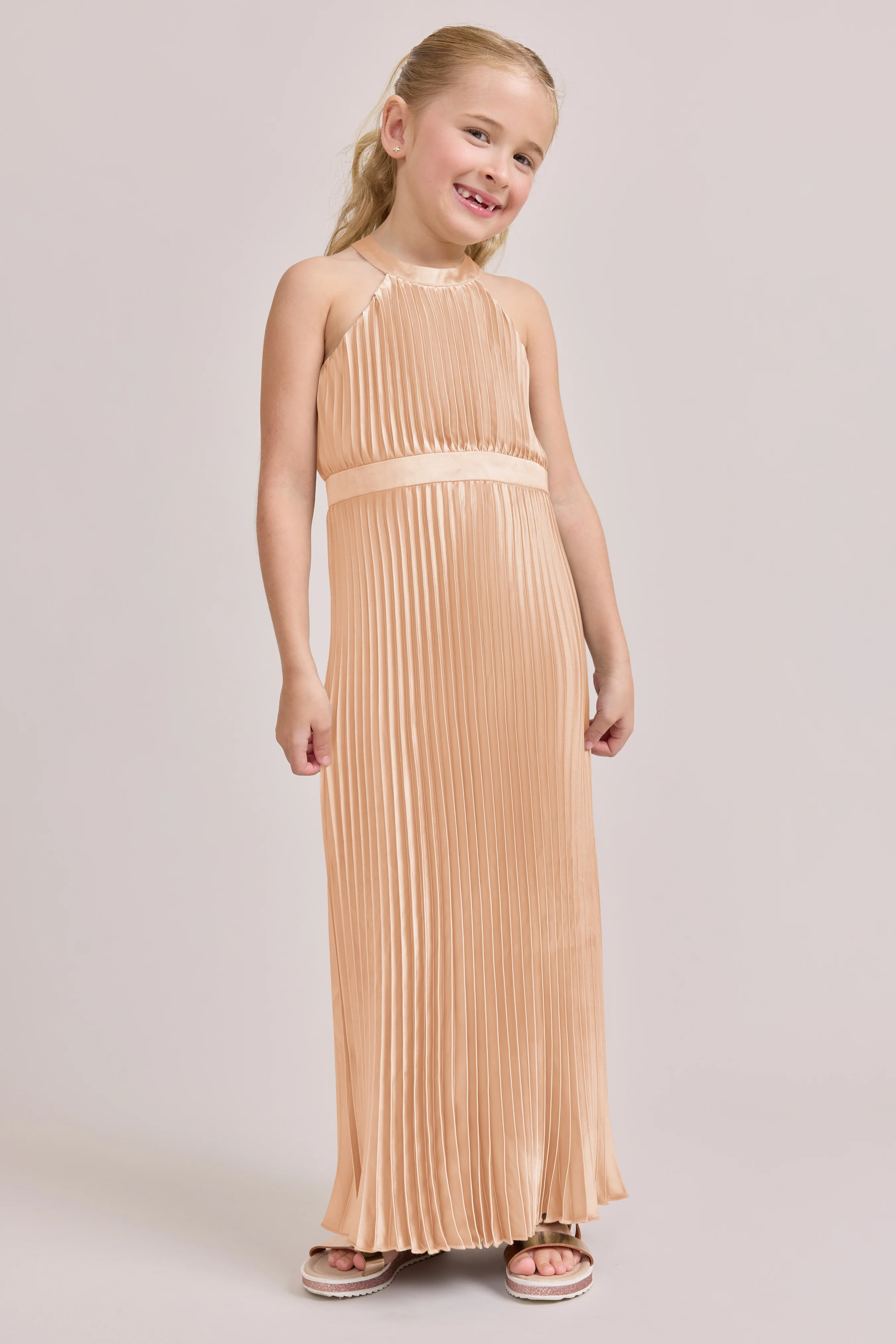 Kids Mazie Satin Pleated Dress | Made To Order - Image 19