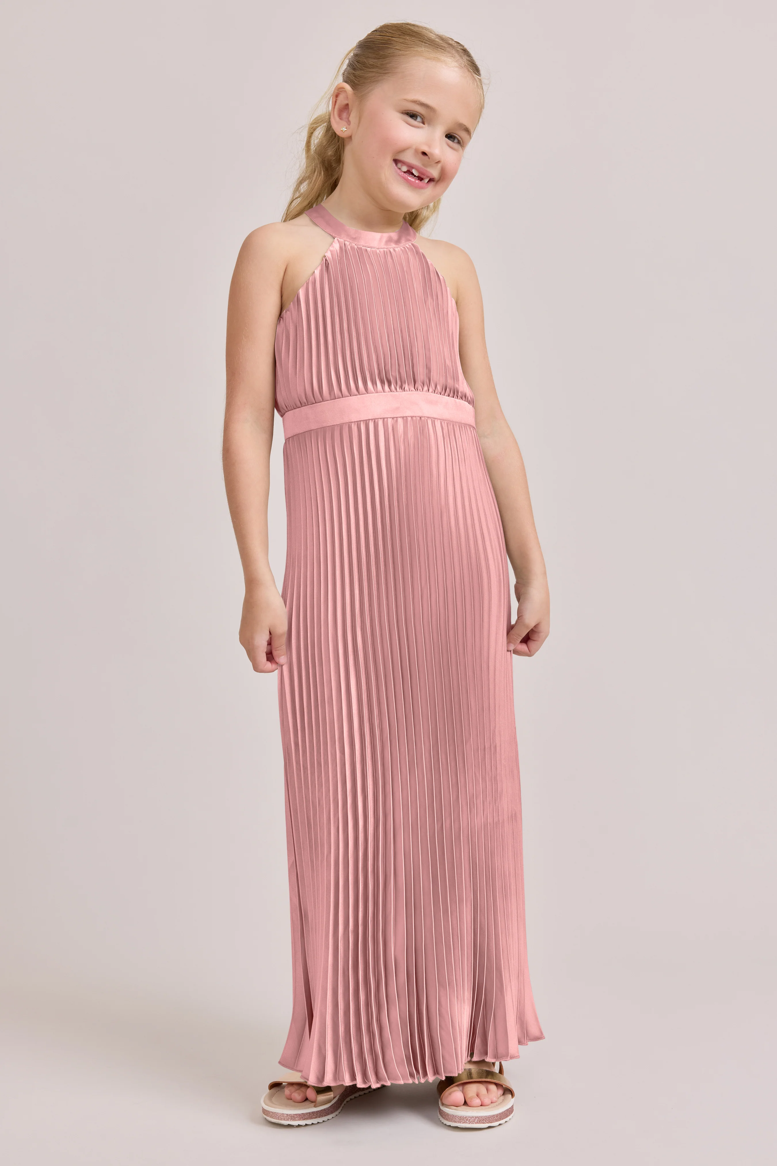 Kids Mazie Satin Pleated Dress | Made To Order - Image 7