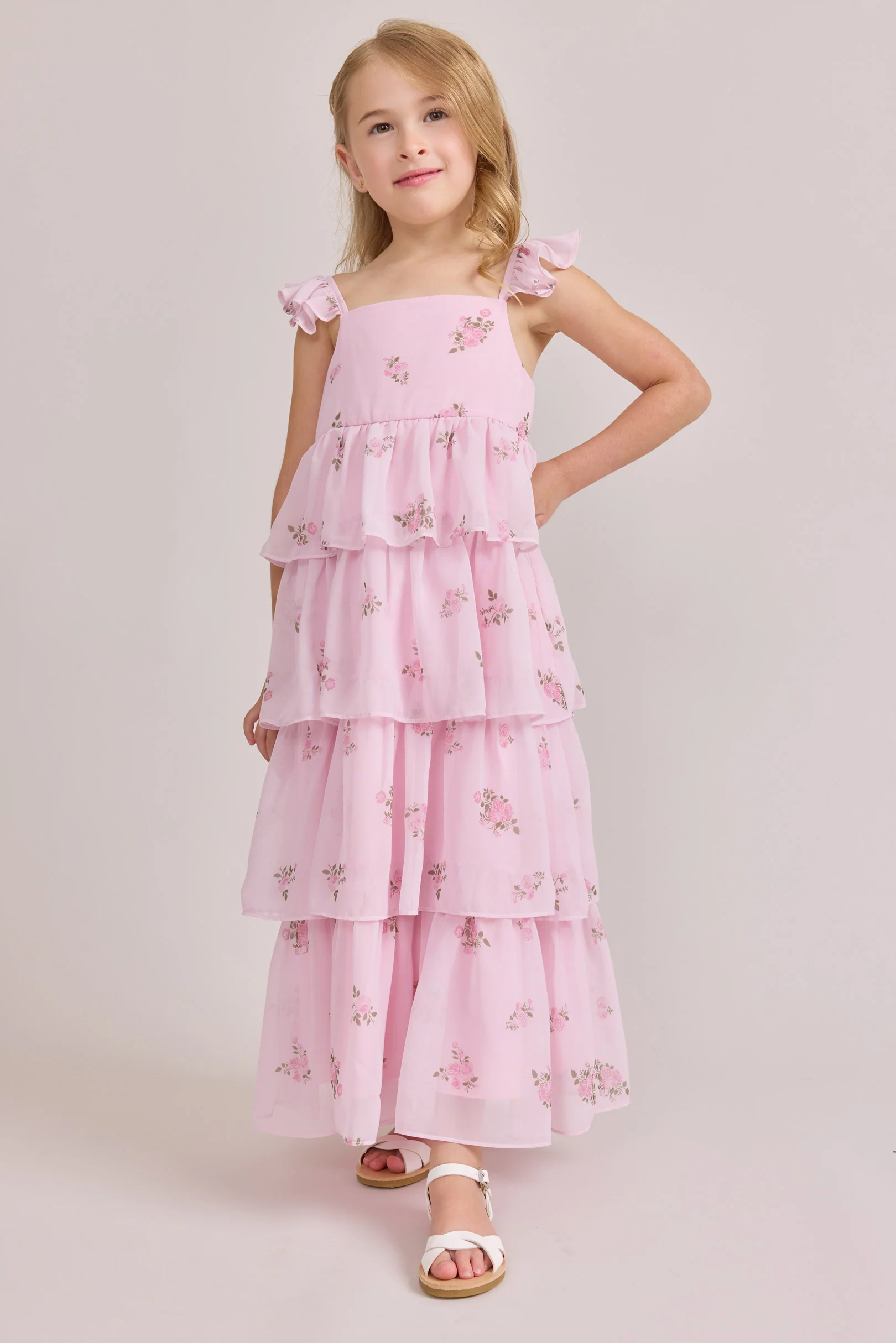 Kids Poppy Chiffon Floral Print Dress | Made To Order - Image 5