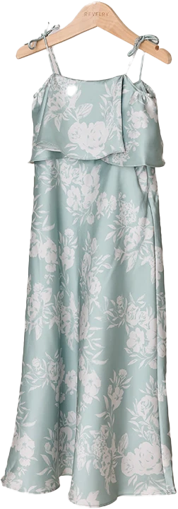 Kids Riley Convertible Satin Floral Print Dress | Made To Order - Image 31