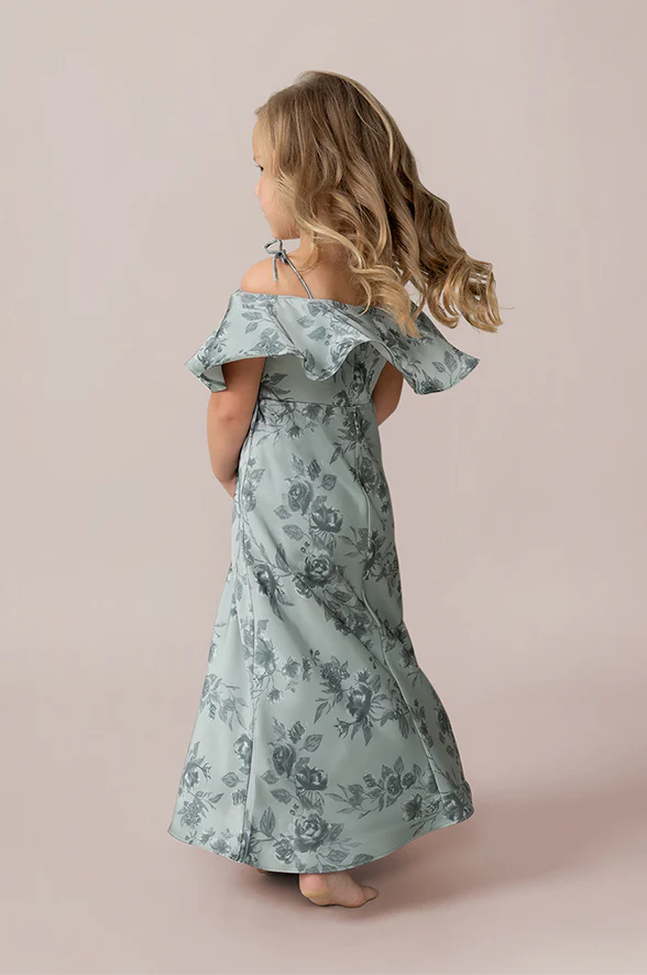 Kids Riley Convertible Satin Floral Print Dress | Made To Order - Image 4
