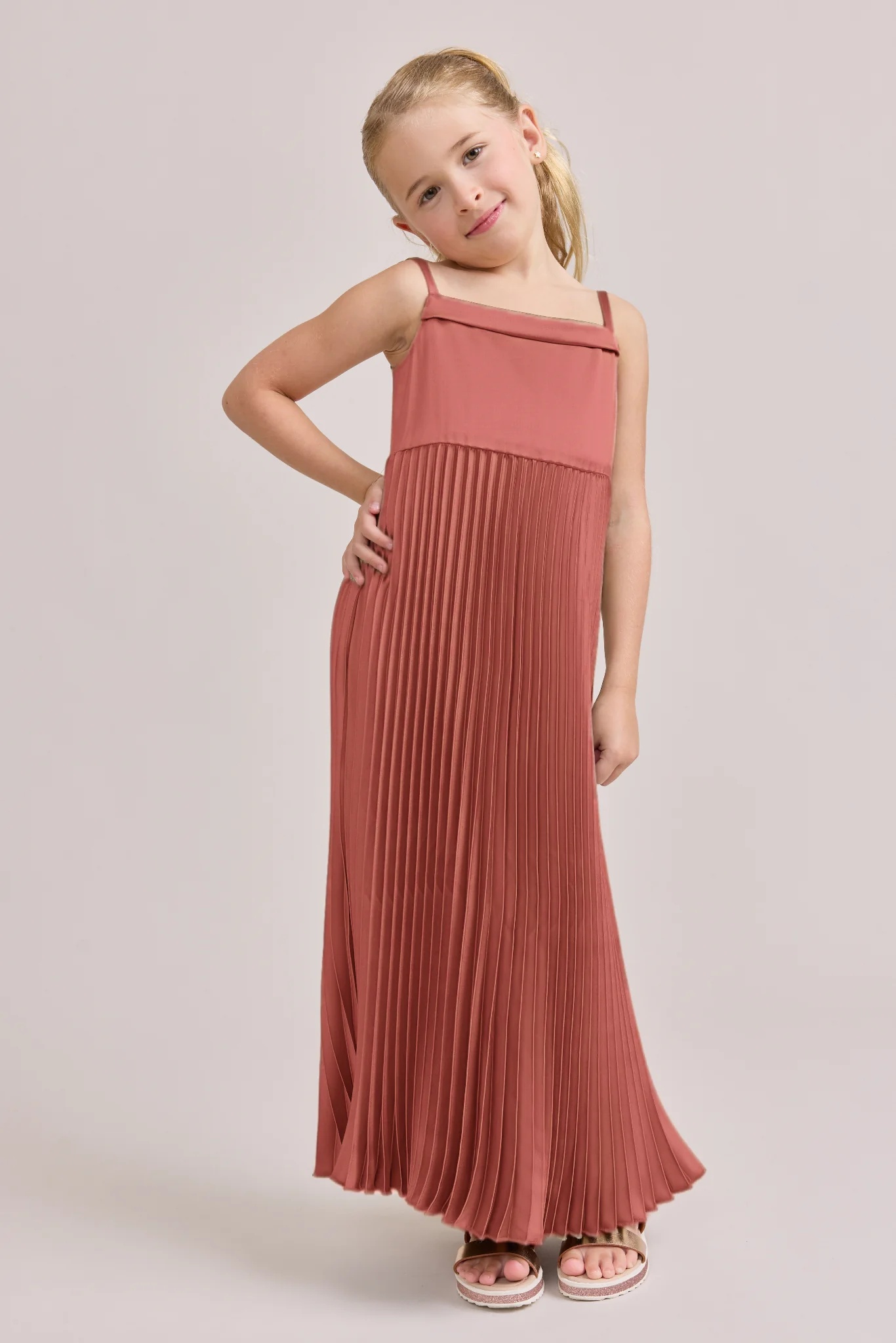 Kids Saylor Satin Pleated Dress | Made To Order - Image 10