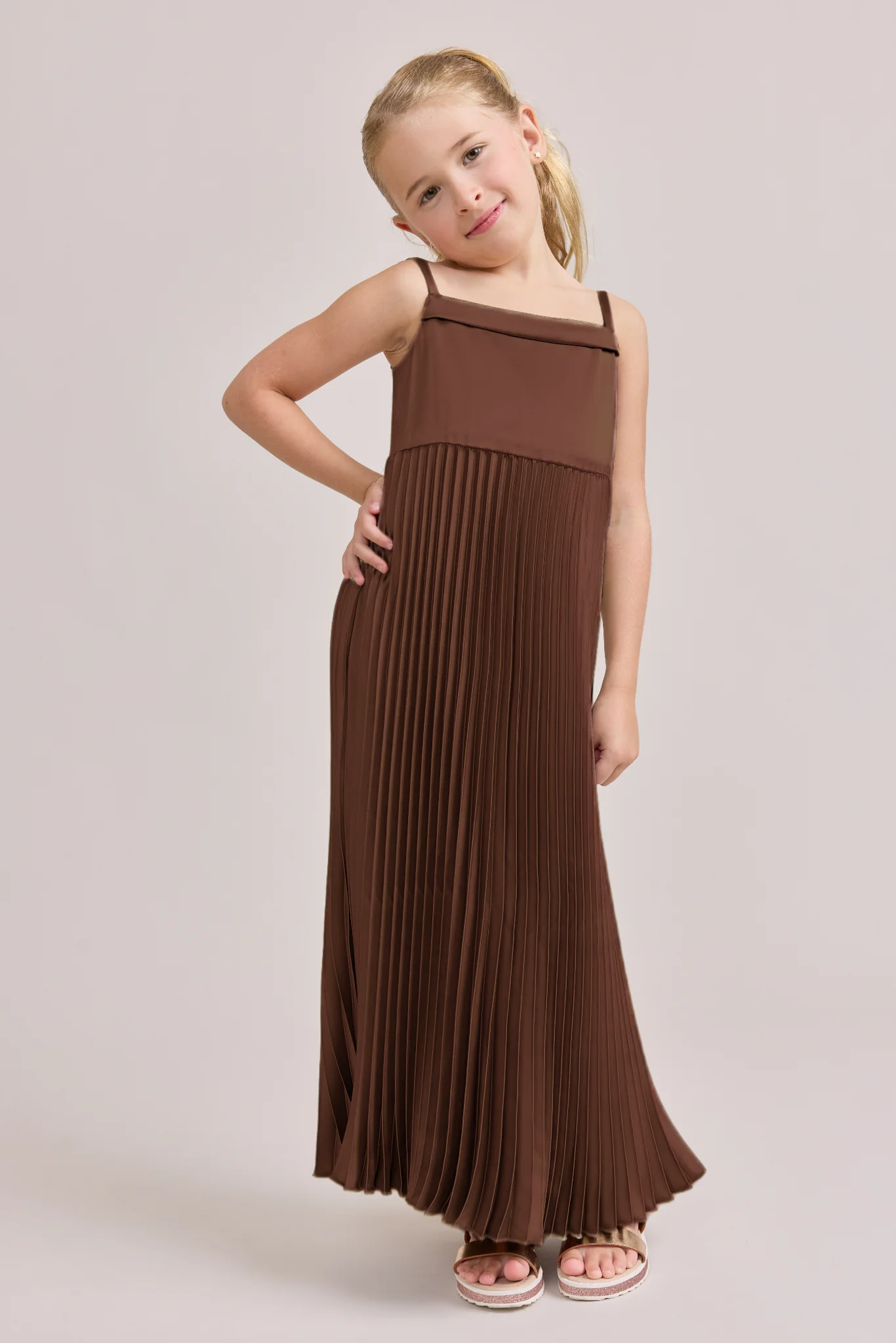 Kids Saylor Satin Pleated Dress | Made To Order - Image 27