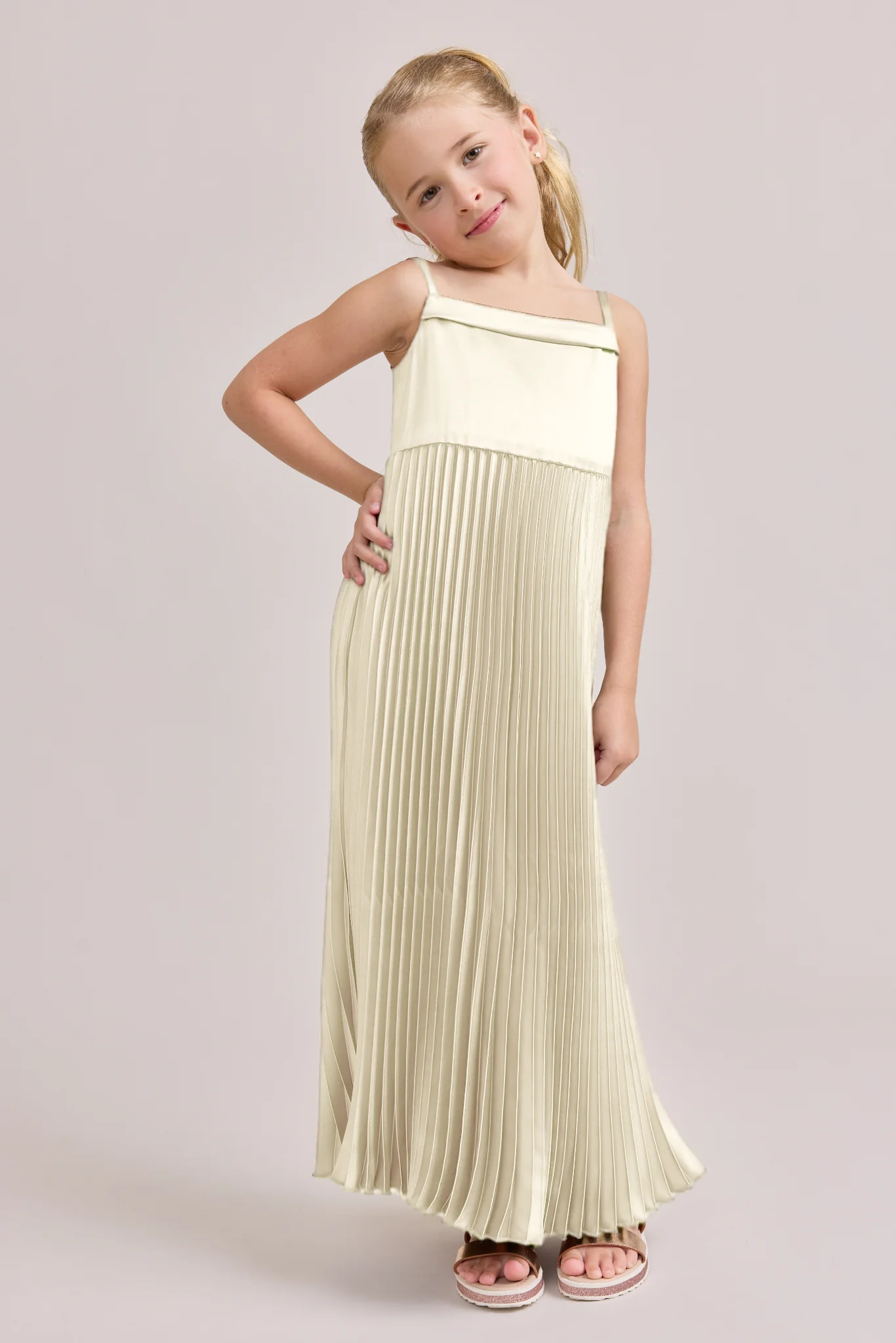 Kids Saylor Satin Pleated Dress | Made To Order - Image 33
