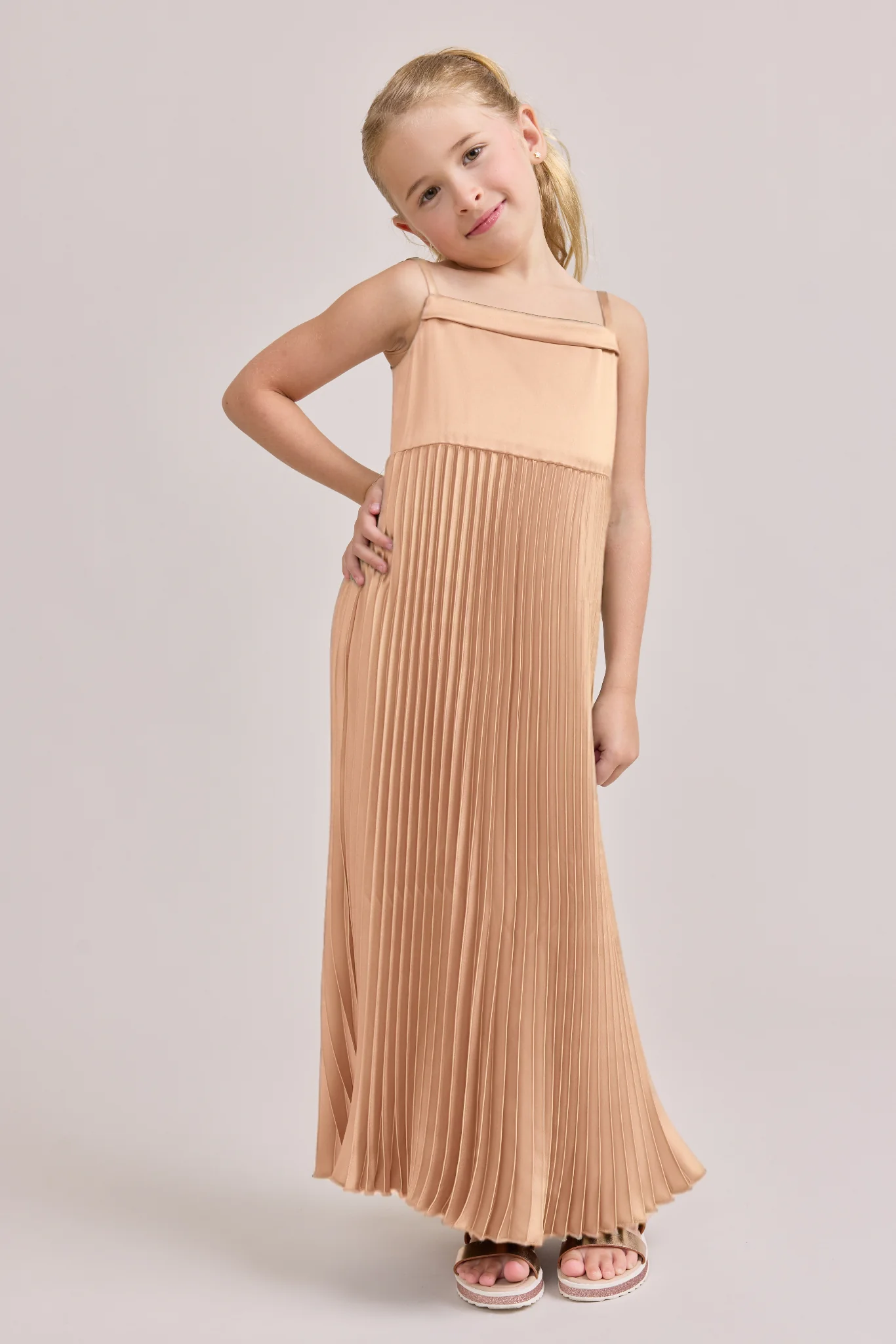 Kids Saylor Satin Pleated Dress | Made To Order - Image 34