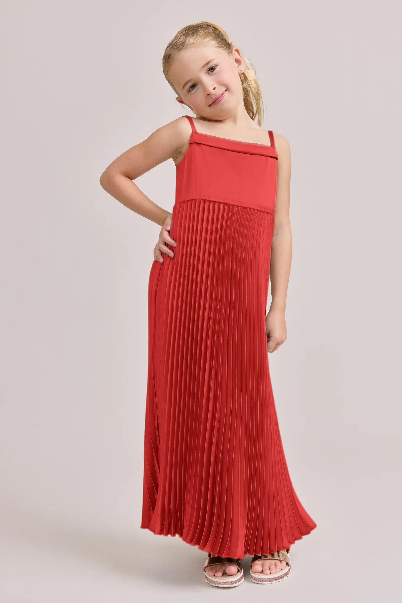 Kids Saylor Satin Pleated Dress | Made To Order - Image 38