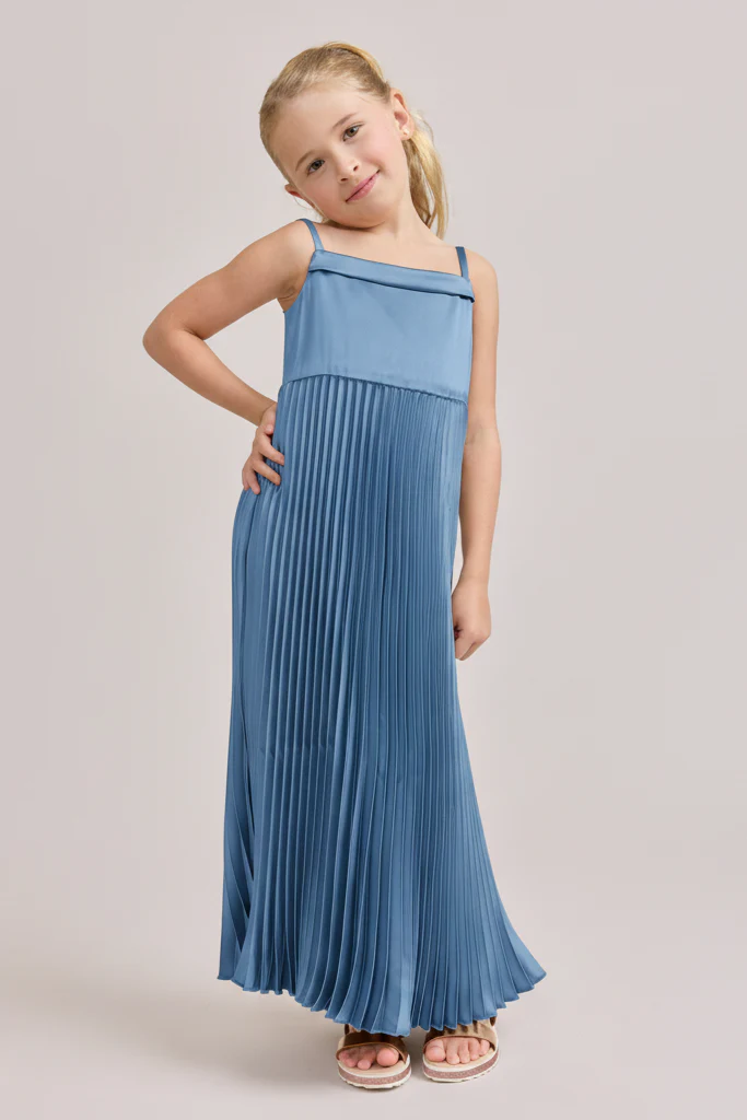 Kids Saylor Satin Pleated Dress | Made To Order - Image 54