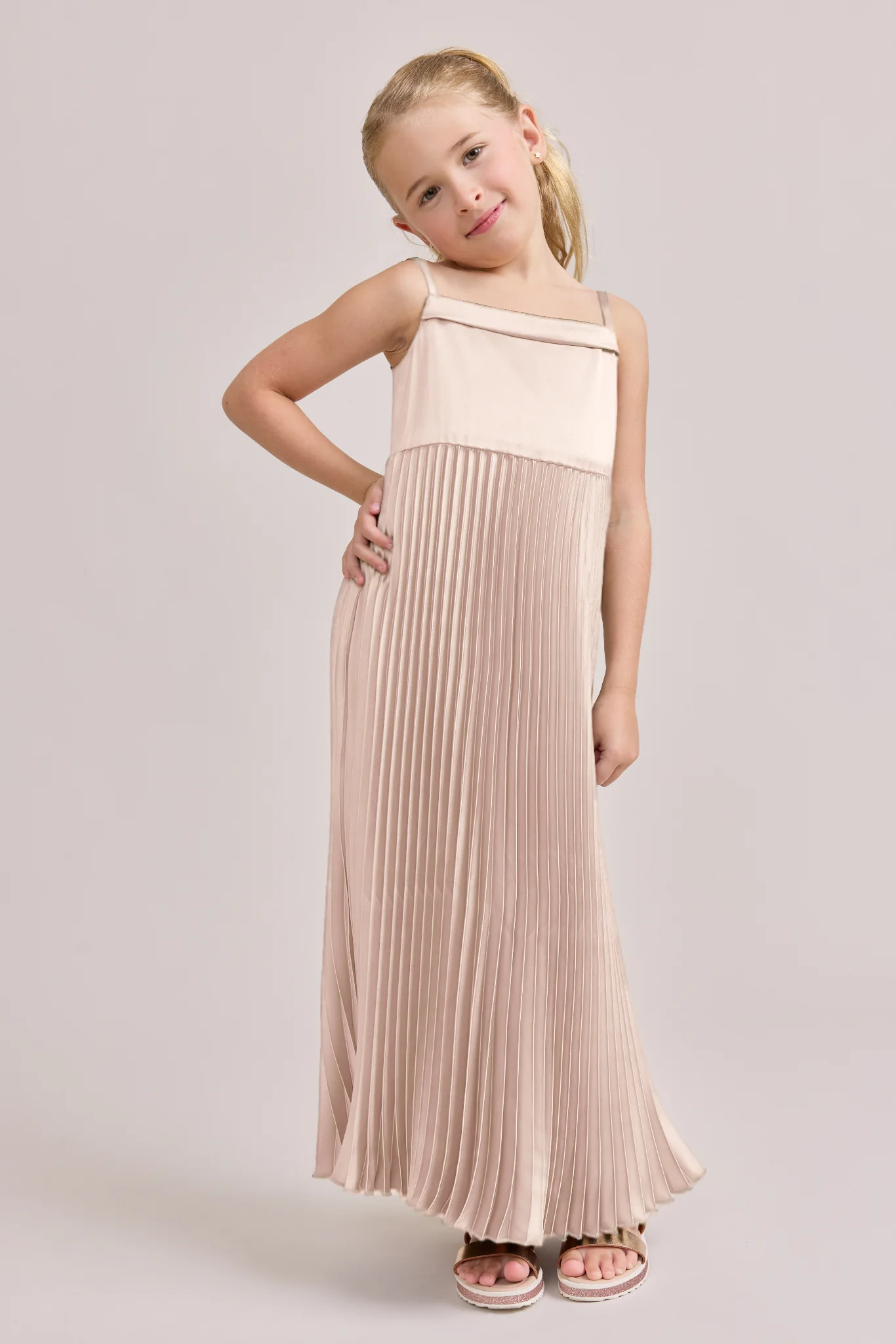 Kids Saylor Satin Pleated Dress | Made To Order - Image 6