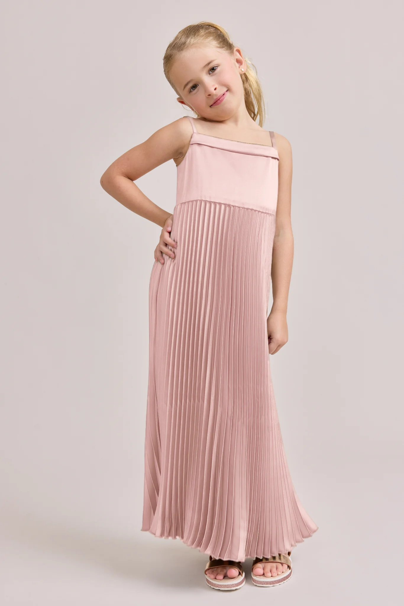 Kids Saylor Satin Pleated Dress | Made To Order - Image 7