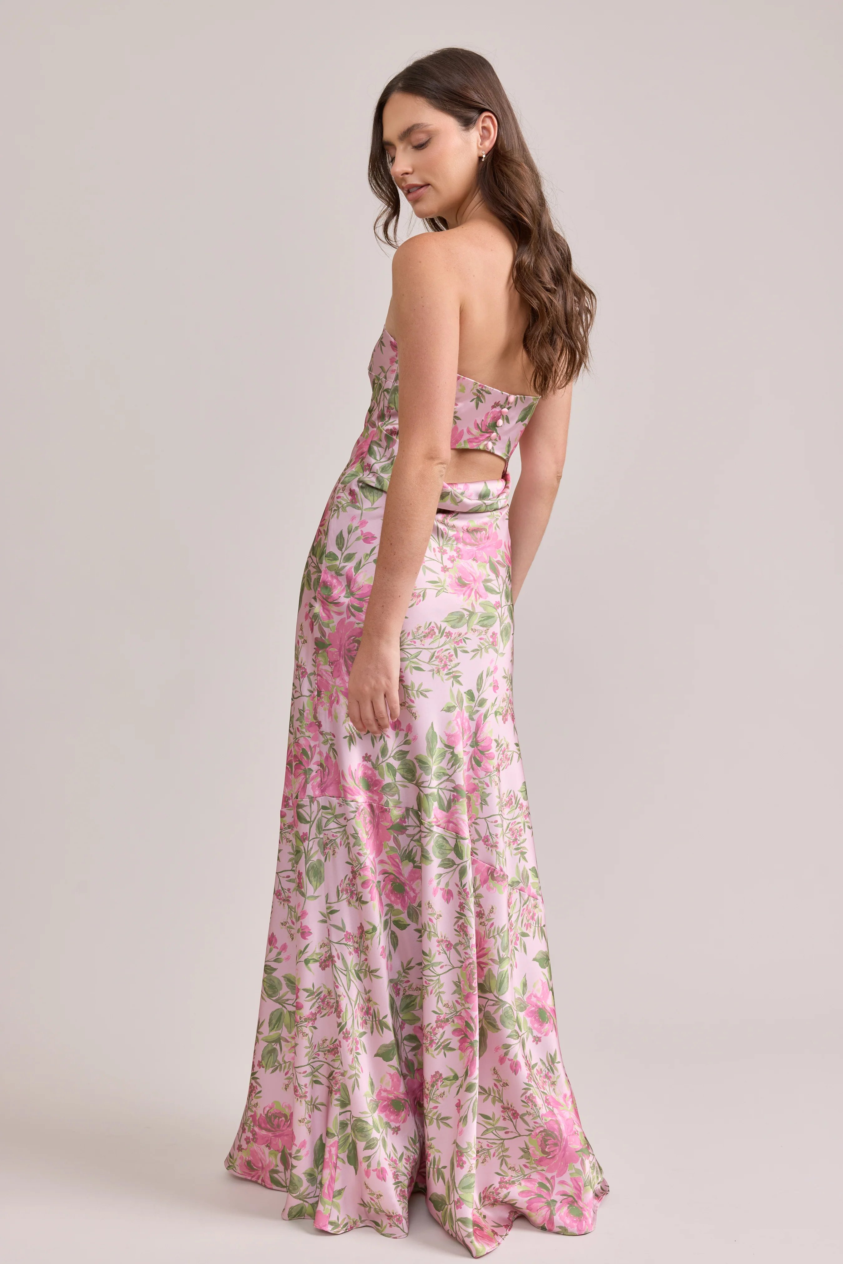 Leo Satin Floral Print Dress | Made To Order - Image 18