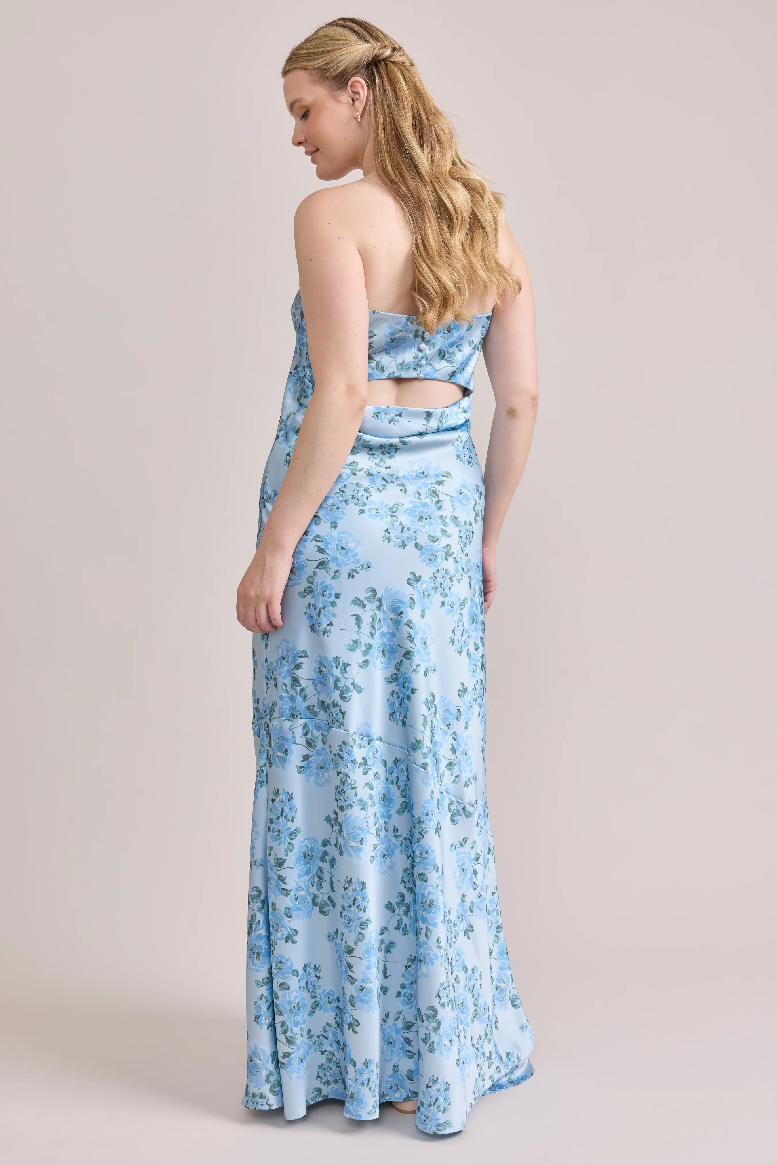 Leo Satin Floral Print Dress | Made To Order - Image 25