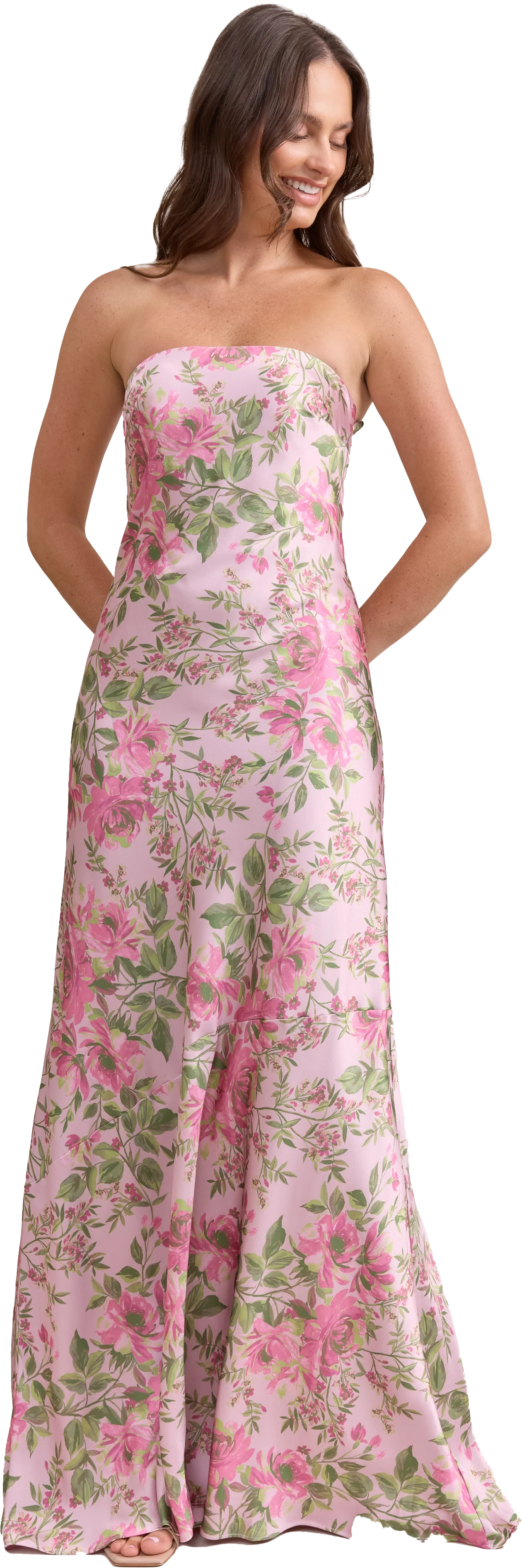 Leo Satin Floral Print Dress | Made To Order - Image 31