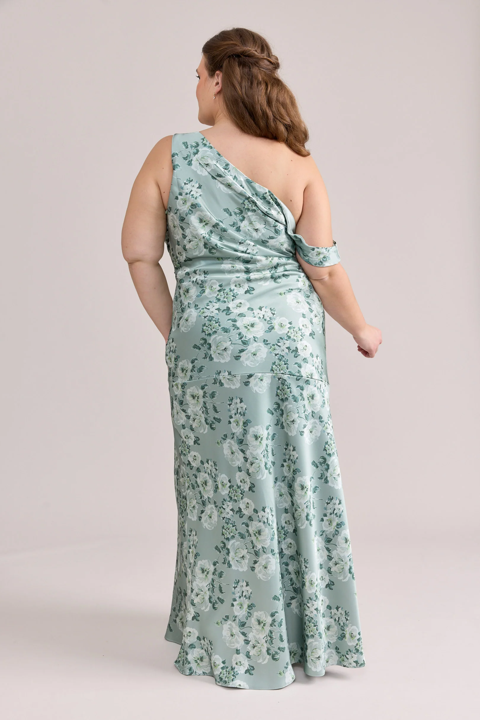 Livvy Satin Floral Print Dress | Made To Order - Image 117