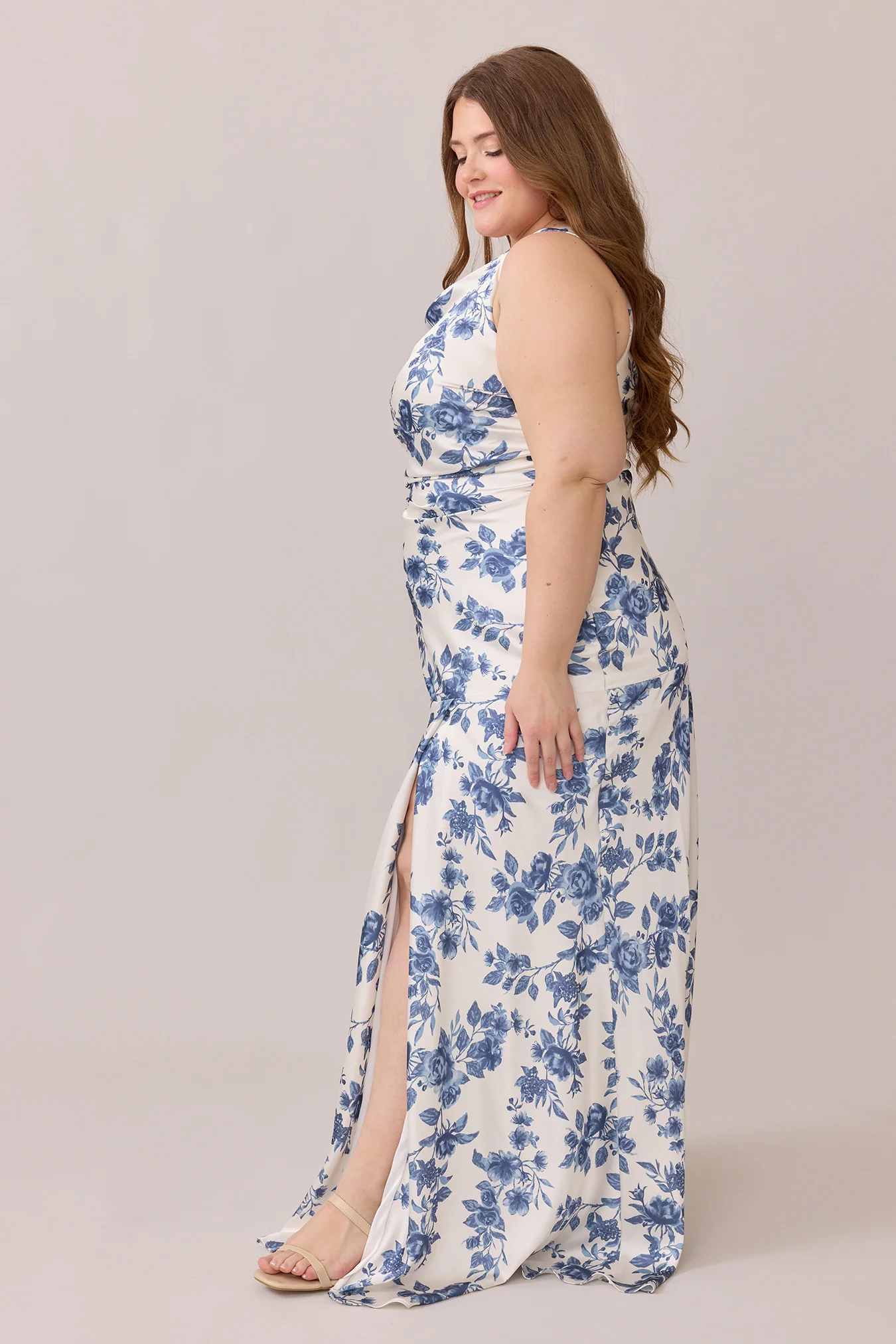 Livvy Satin Floral Print Dress | Made To Order - Image 22
