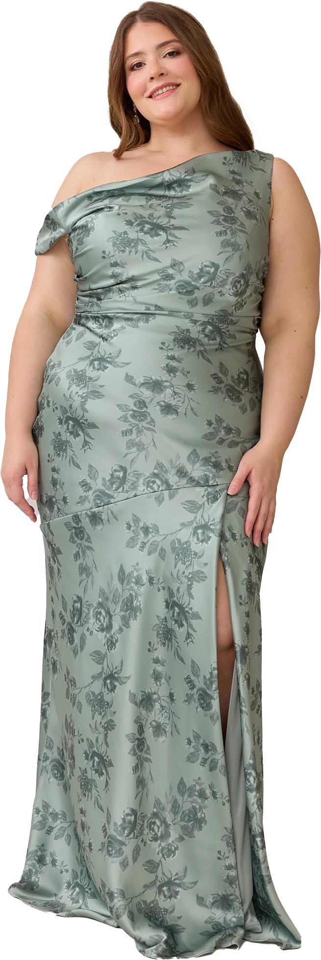 Livvy Satin Floral Print Dress | Made To Order - Image 82