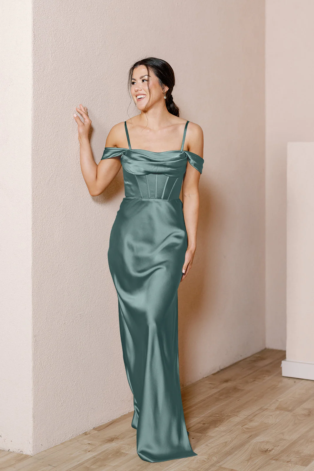 London Convertible Satin Dress | Made To Order - Image 103