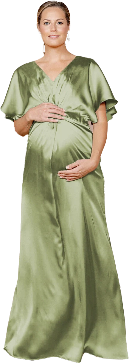 Maternity Gwen Satin Dress | Made To Order - Image 110