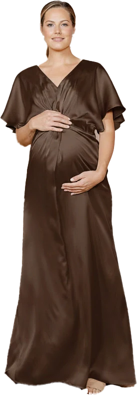 Maternity Gwen Satin Dress | Made To Order - Image 116