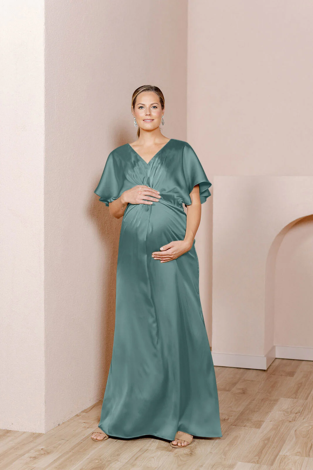 Maternity Gwen Satin Dress | Made To Order - Image 17