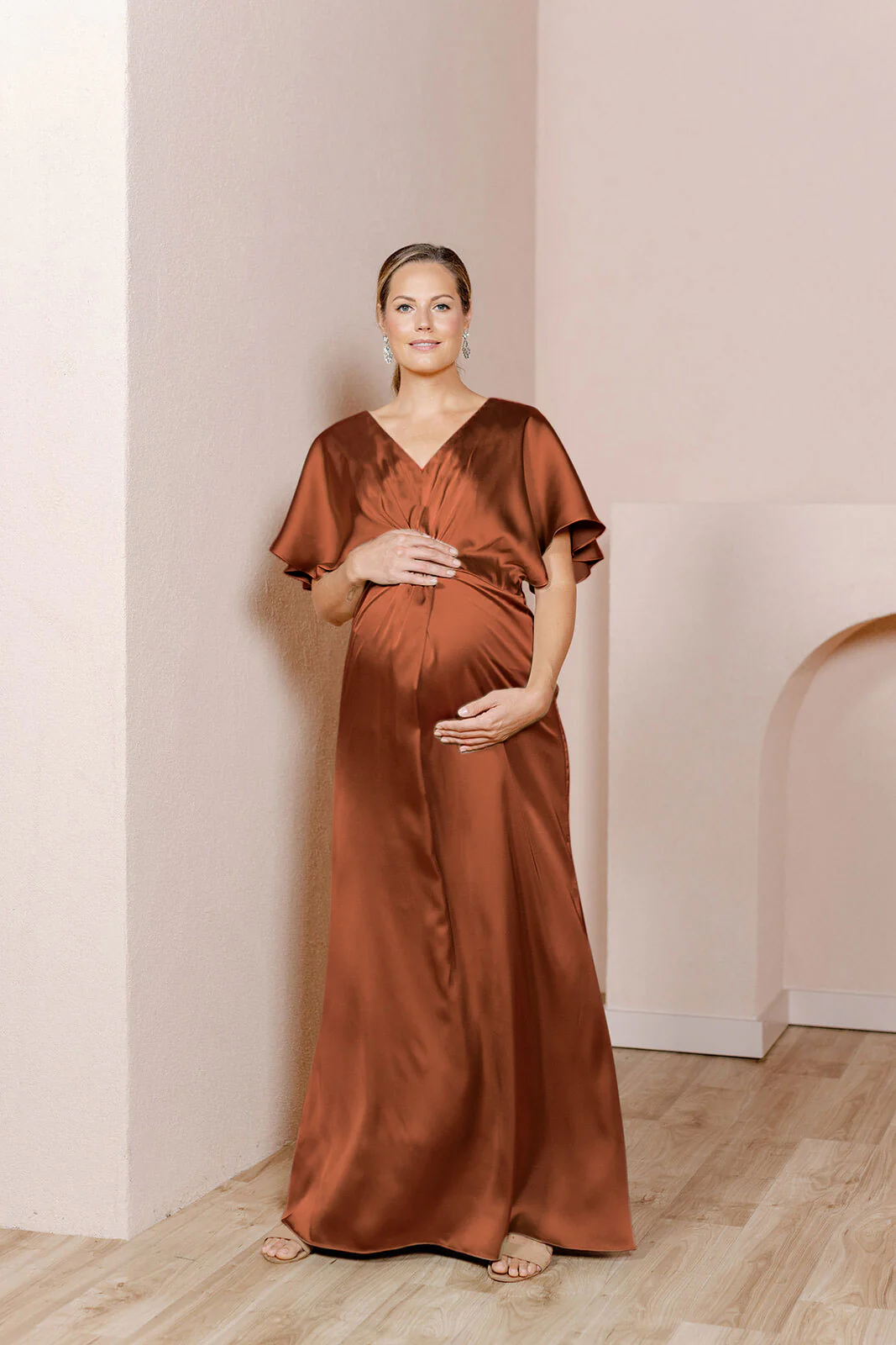 Maternity Gwen Satin Dress | Made To Order - Image 18