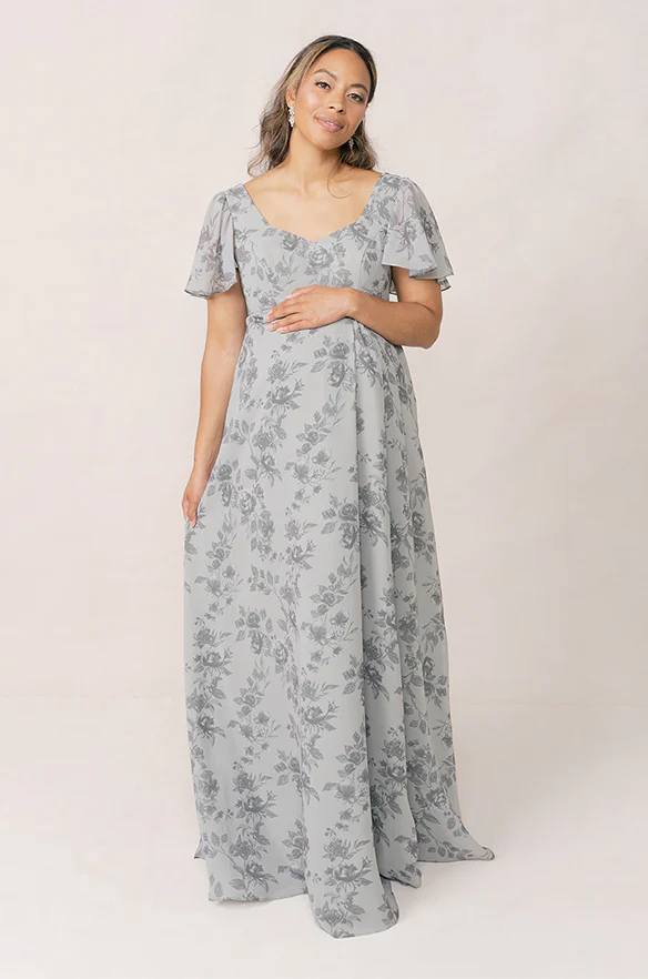 Maternity Madeline Convertible Chiffon Floral Print Dress | Made To Order - Image 4