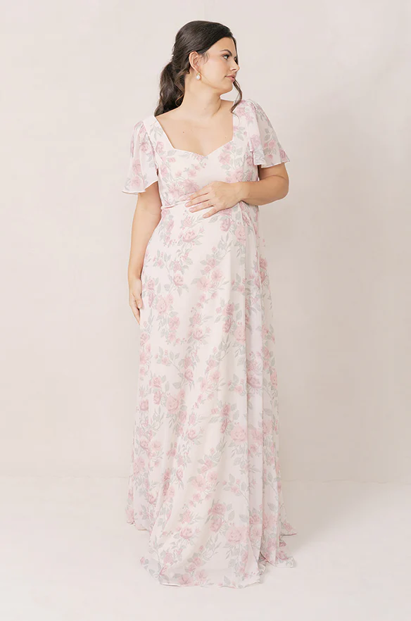 Maternity Madeline Convertible Chiffon Floral Print Dress | Made To Order - Image 7