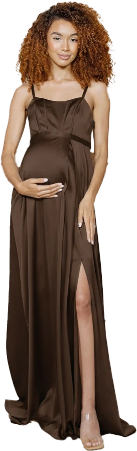 Maternity Nova Satin Dress | Made To Order - Image 114